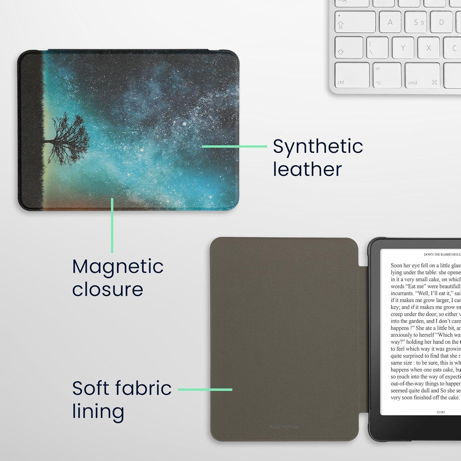 Funda kwmobile para Kindle Paperwhite 2024 - Naturaleza Cósmica