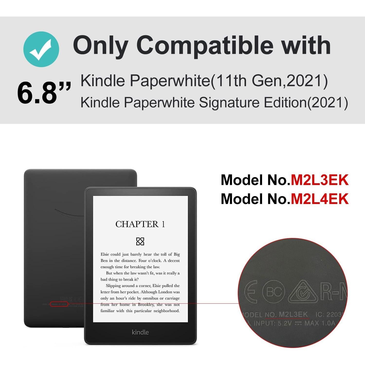 Funda Slim MOROCK para Kindle Paperwhite 6.8" 2021 - Flores