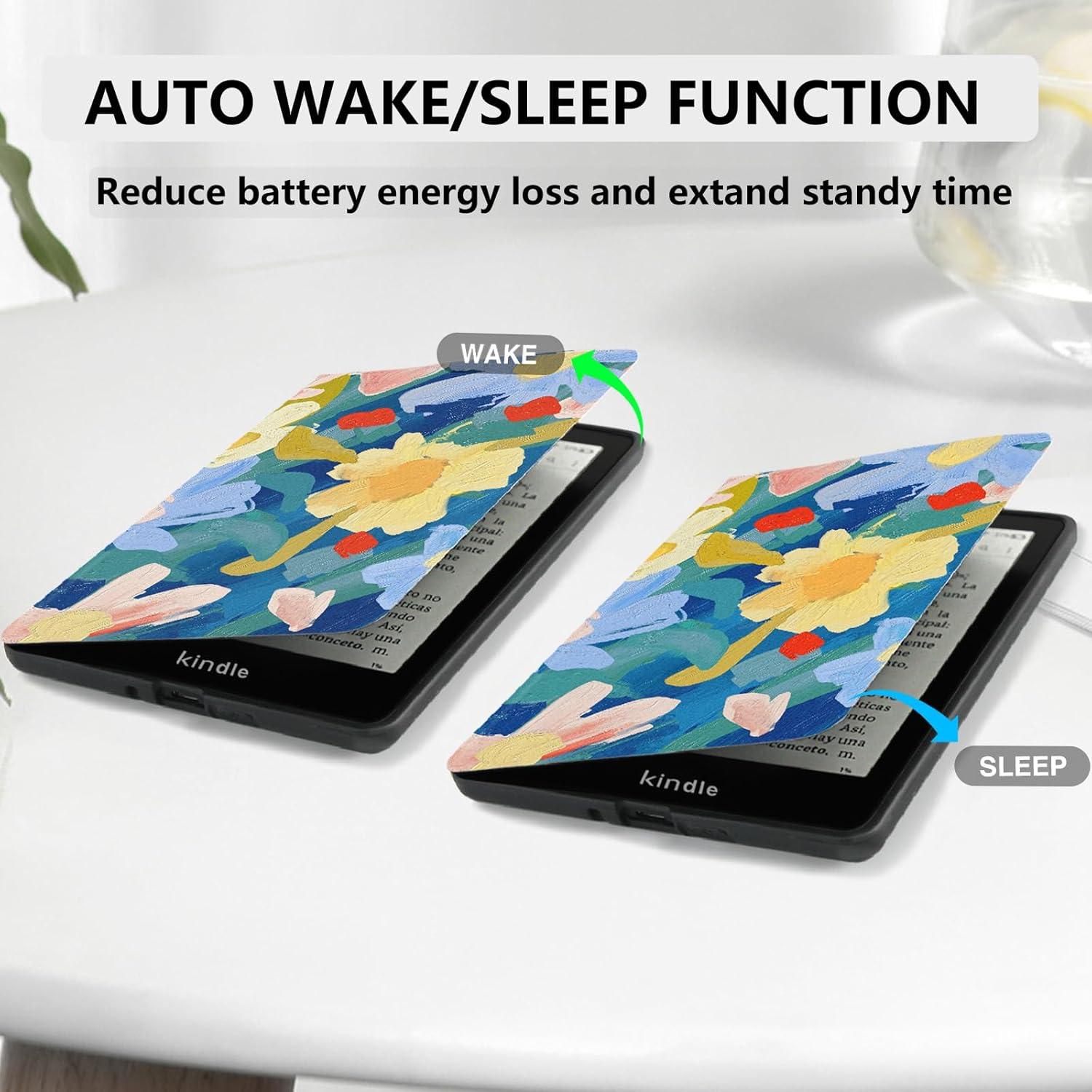 Funda Slim MOROCK para Kindle Paperwhite 6.8" 2021 - Flores