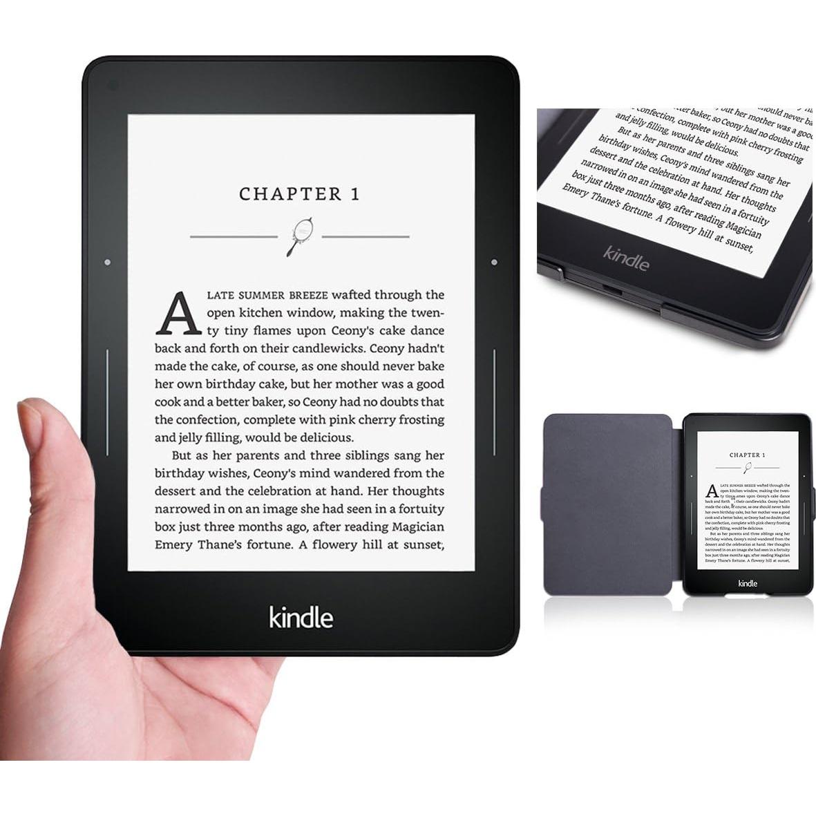 Funda Protectora WALNEW para Kindle Voyage 2014 - Cuero PU Delgado