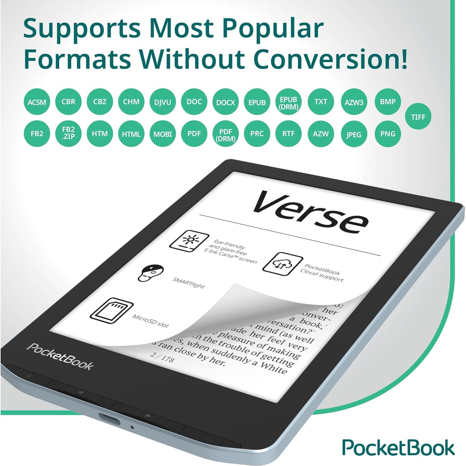 Lector de E-Books PocketBook Verse 6" E-Ink HD Azul