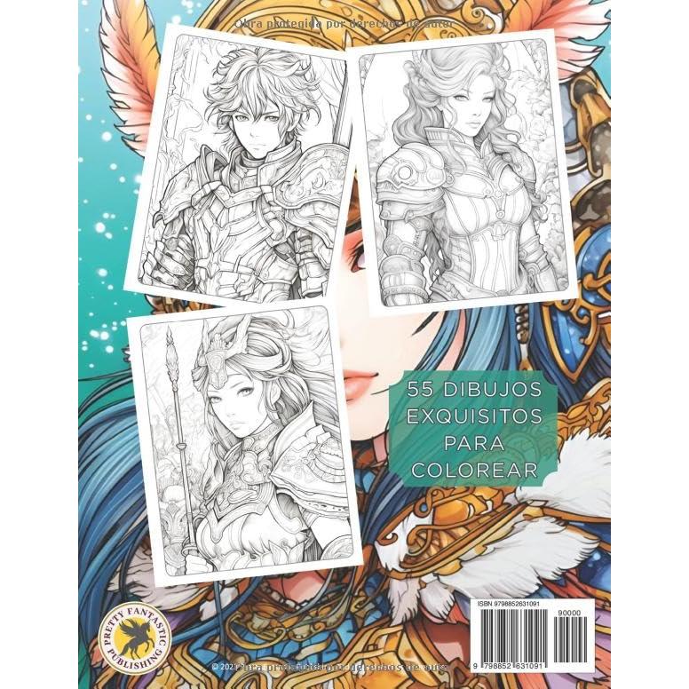 Guerreros Gloriosos - Un Libro de Colorear Manga: Hermosos e inspiradores dibujos para colorear de anime (Libros para colorear manga y anime) (Spanish Edition)