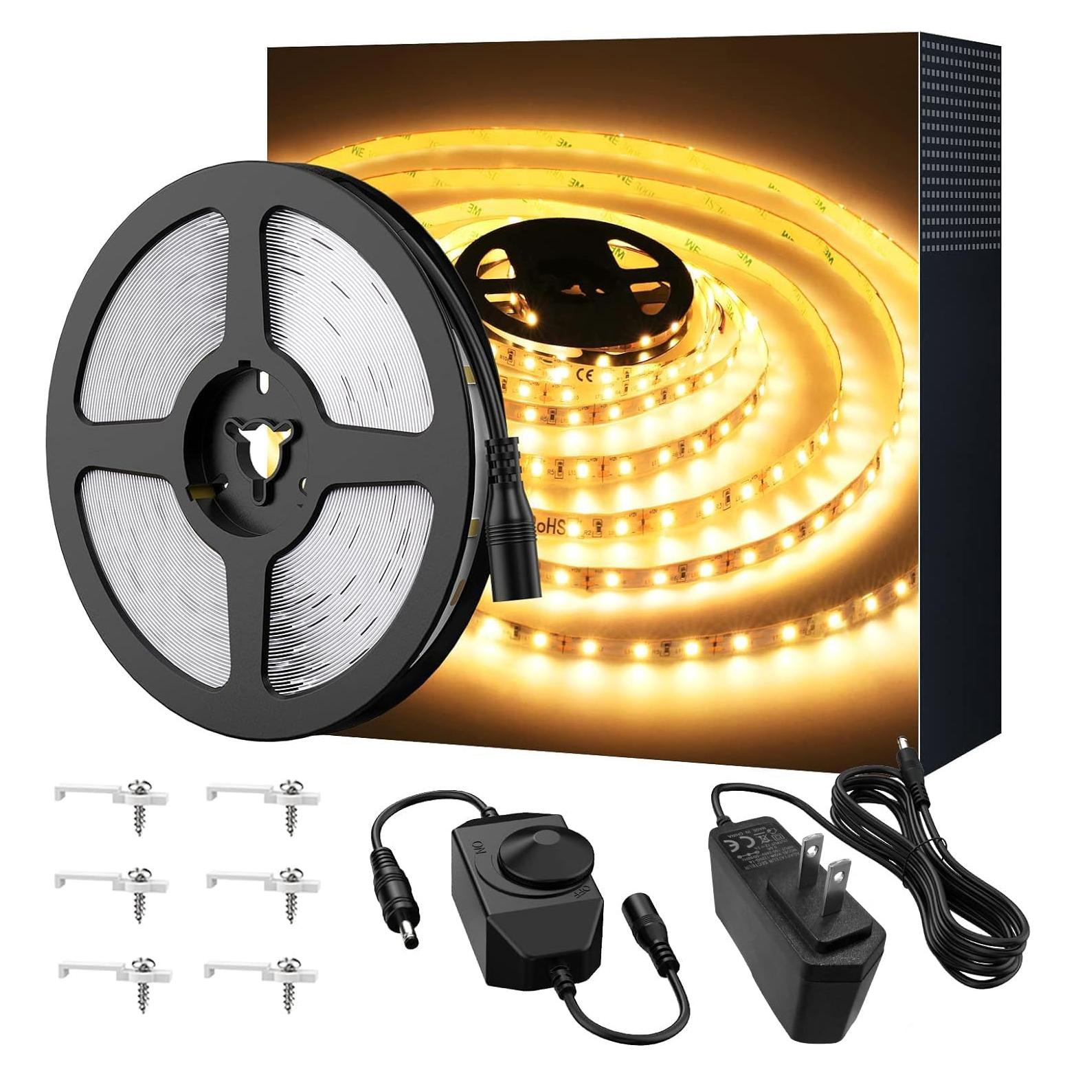 Tira LED regulable Onforu 5m 3000K blanca cálida 12V