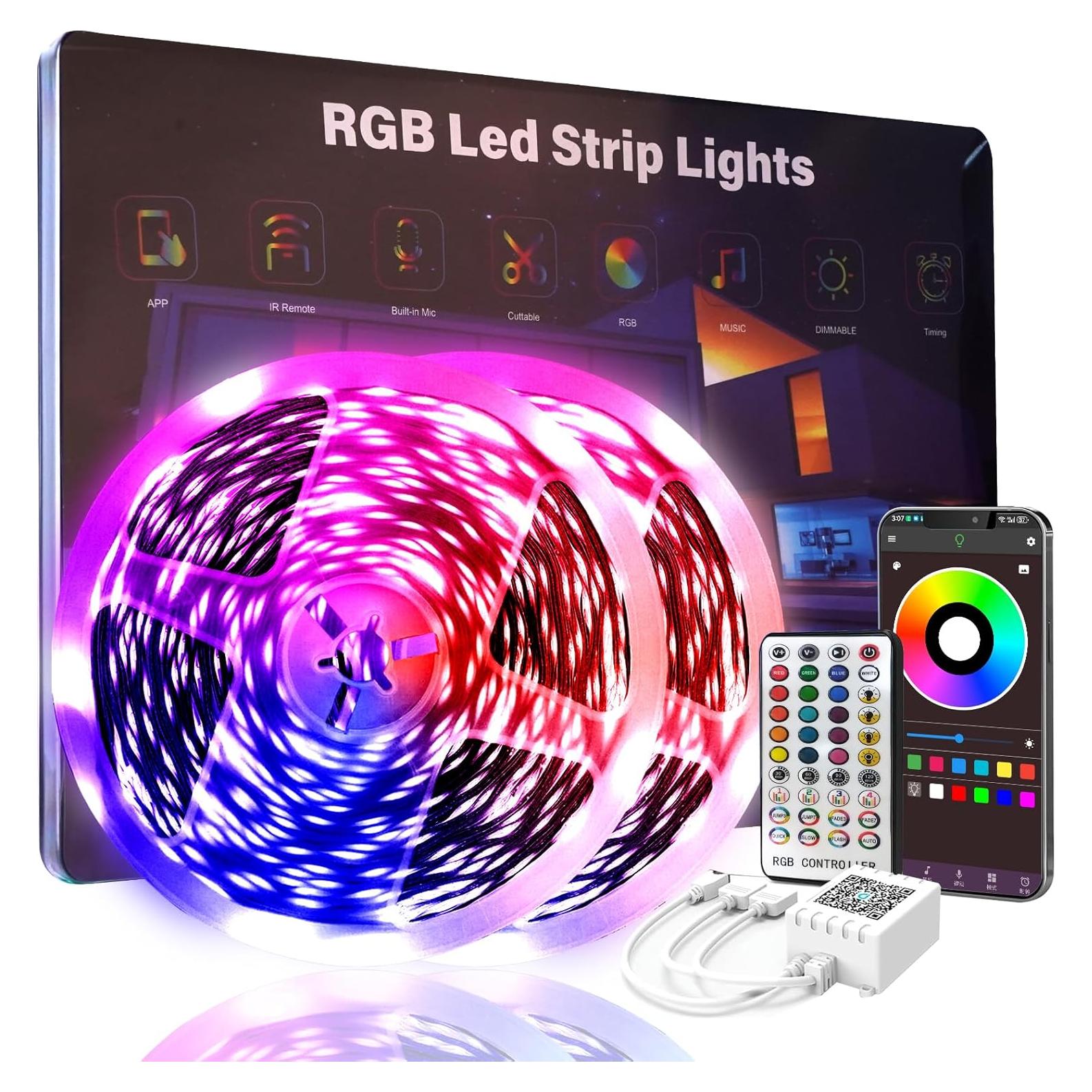 Tira de Luces LED 61m FBY RGB Control Remoto y App