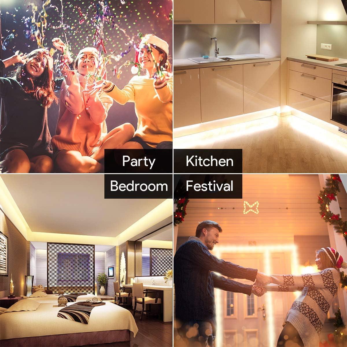 Luz de Tira LED Lepro 10m 12V Blanco Cálido 300 LEDs Paquete de 2