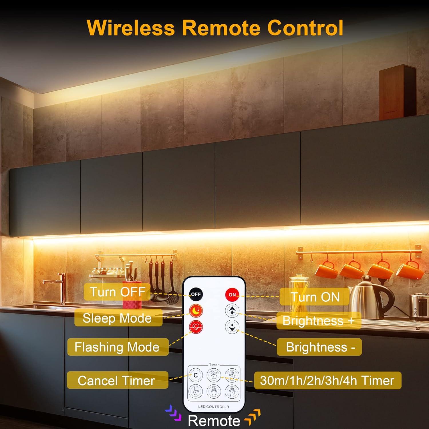 Kit de Iluminación Bajo Gabinete LAFULIT 4m 8 PCS LED 2700K