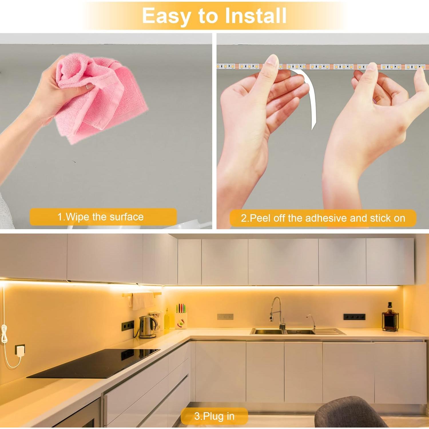 Kit de Iluminación Bajo Gabinete LAFULIT 4m 8 PCS LED 2700K