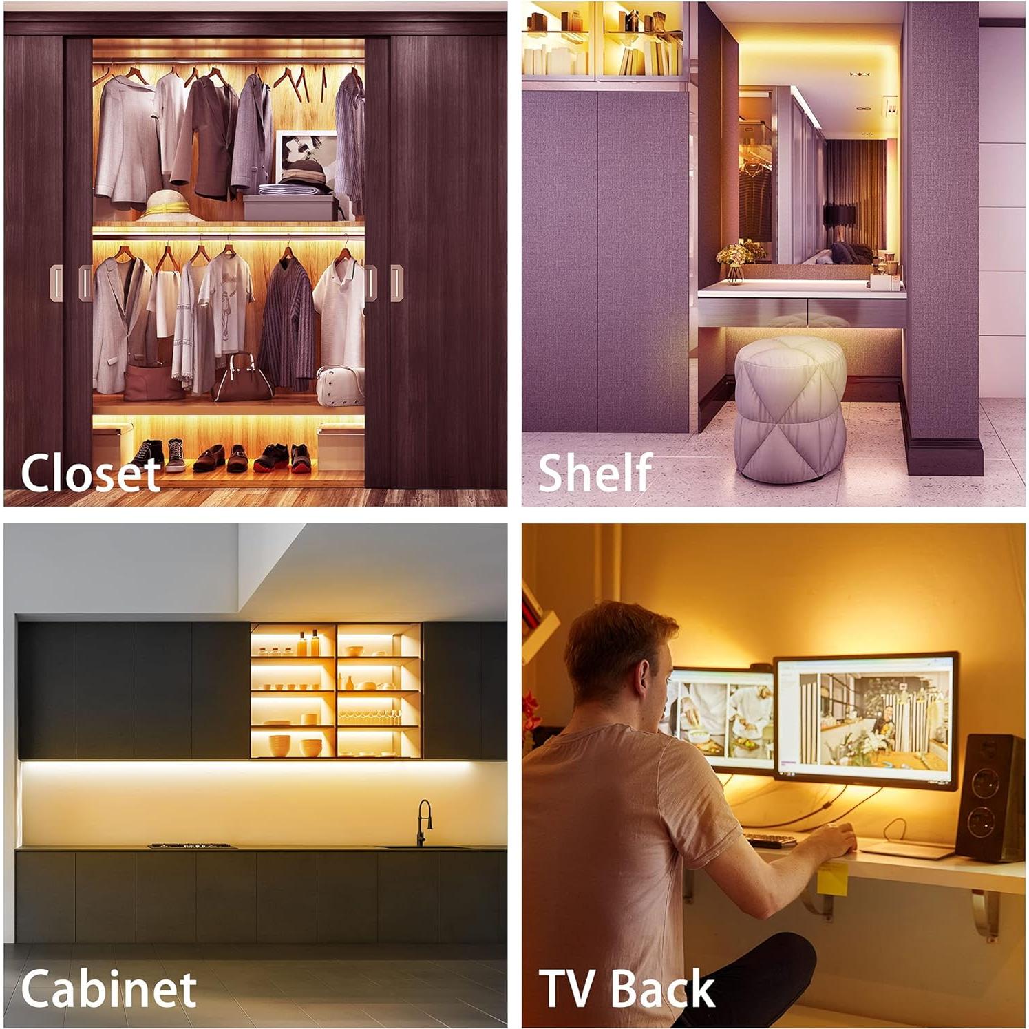 Kit de Iluminación Bajo Gabinete LAFULIT 4m 8 PCS LED 2700K