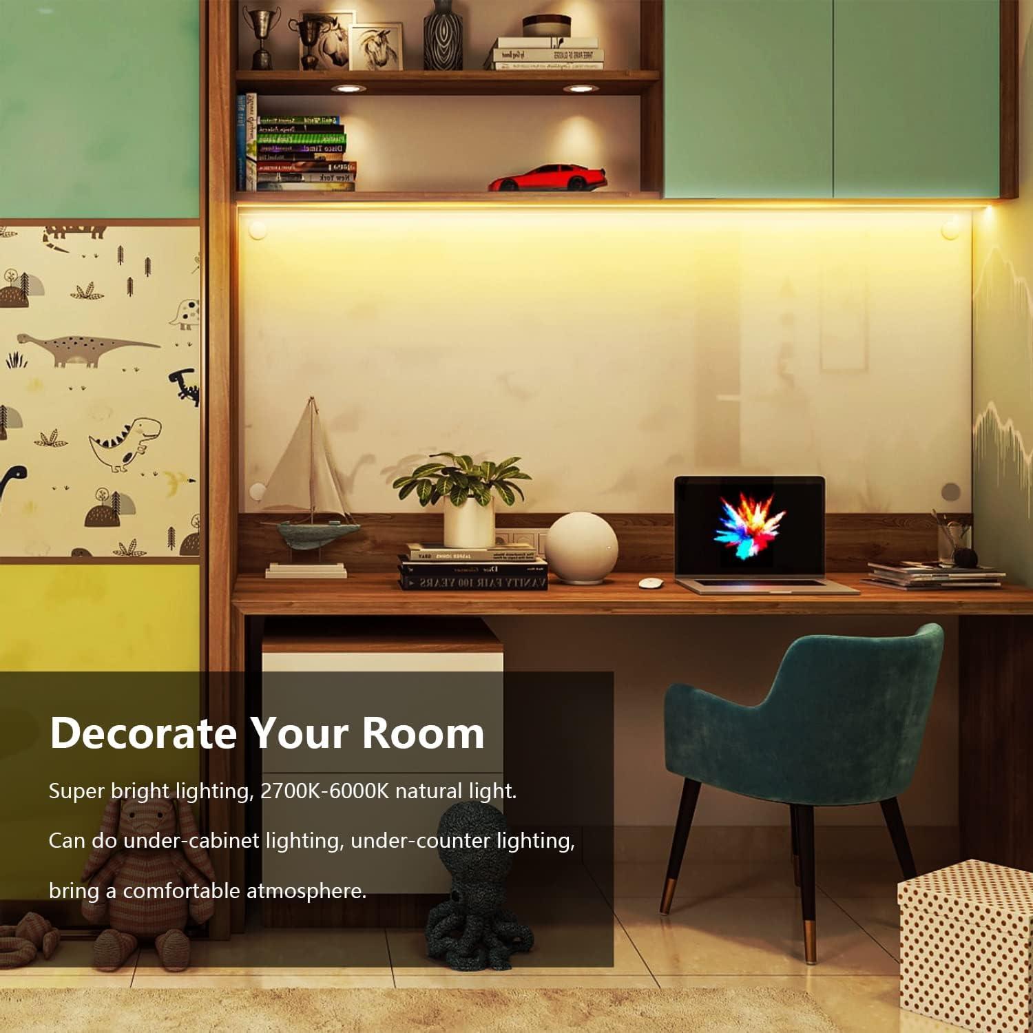 Luces LED Bajo Gabinete DAYBETTER 6 PCS Regulables 2700K-6500K