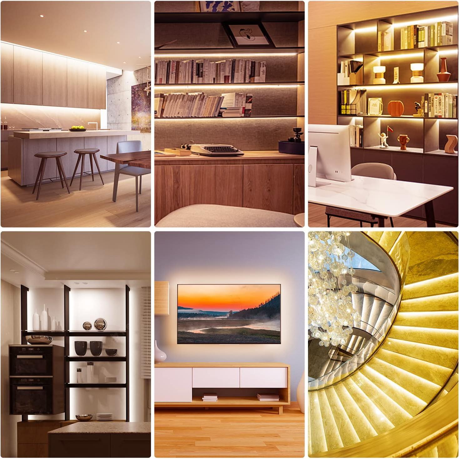 Luces LED Bajo Gabinete DAYBETTER 6 PCS Regulables 2700K-6500K