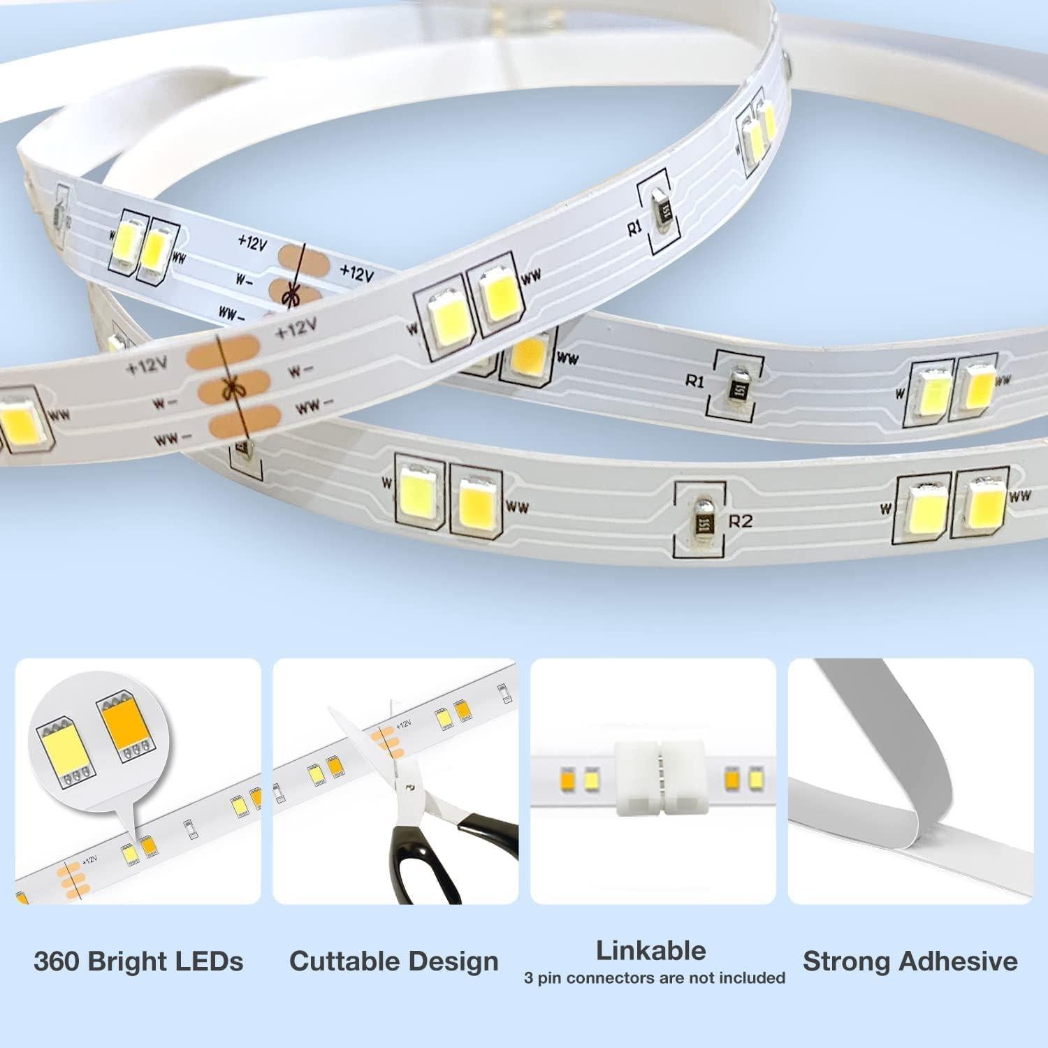 Luces LED Bajo Gabinete DAYBETTER 6 PCS Regulables 2700K-6500K