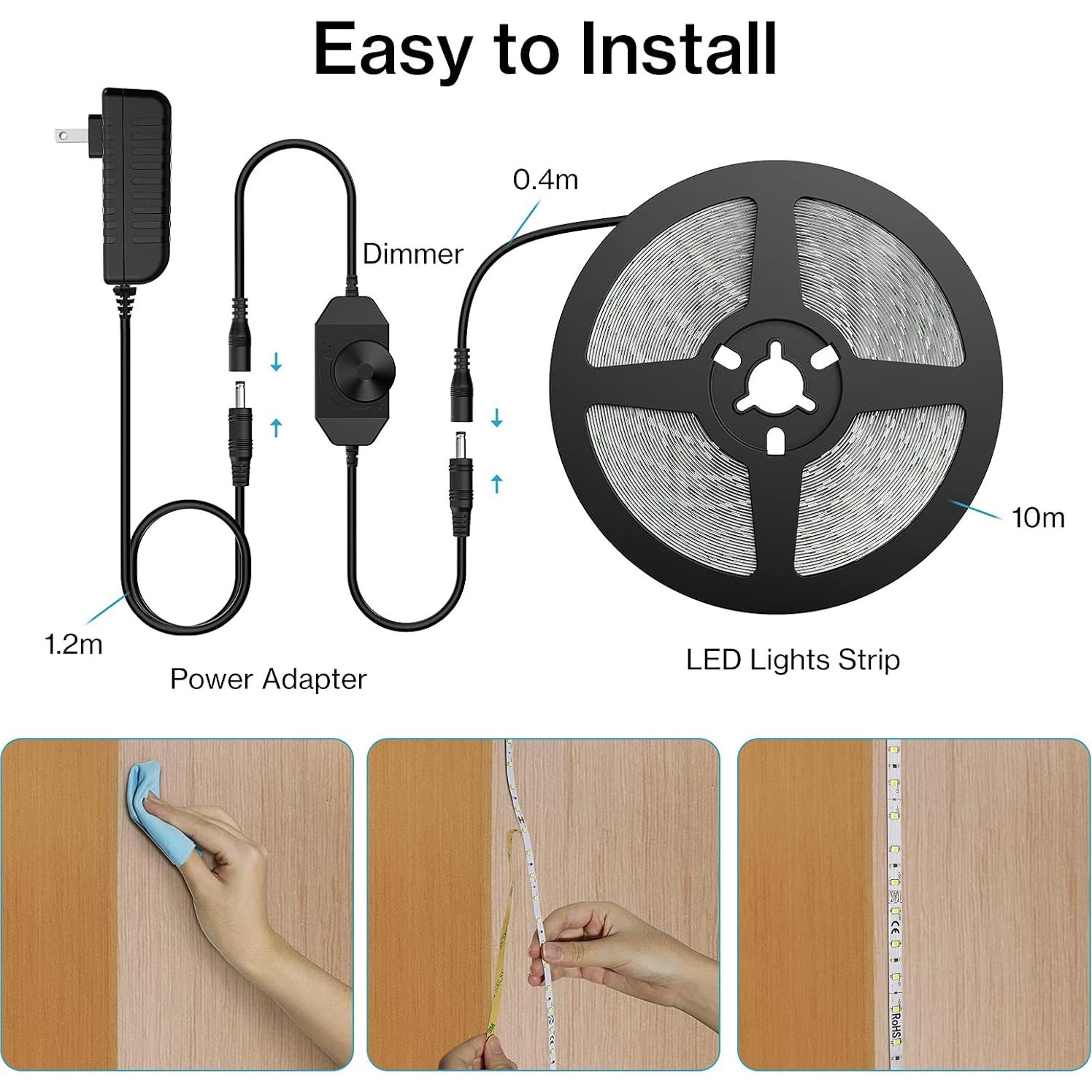 Tira de LED Olafus 10m Cálido 3000K Regulable 600 LEDs