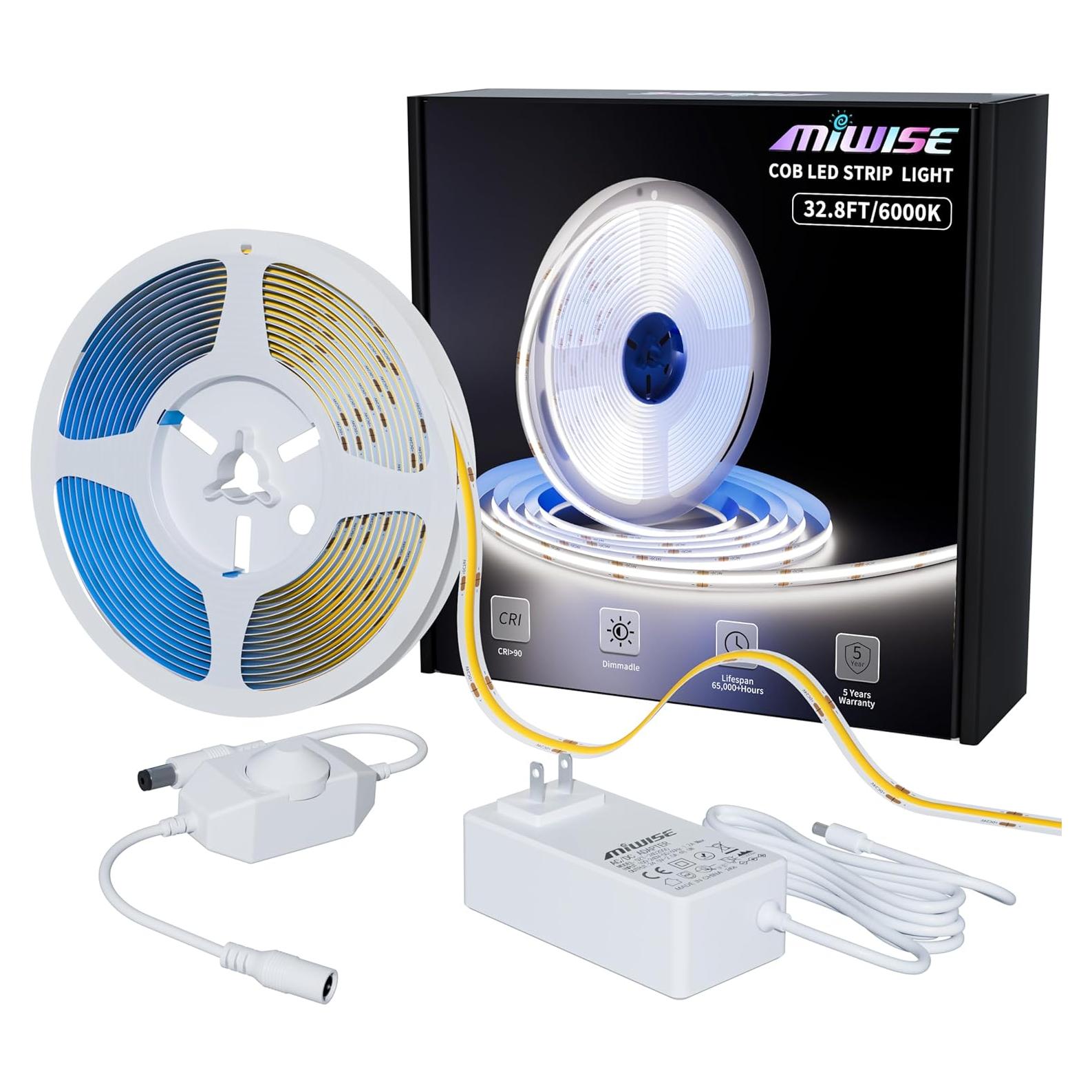 Tira LED COB 10m MIWISE 6000K Regulable CRI 90+ DC24V