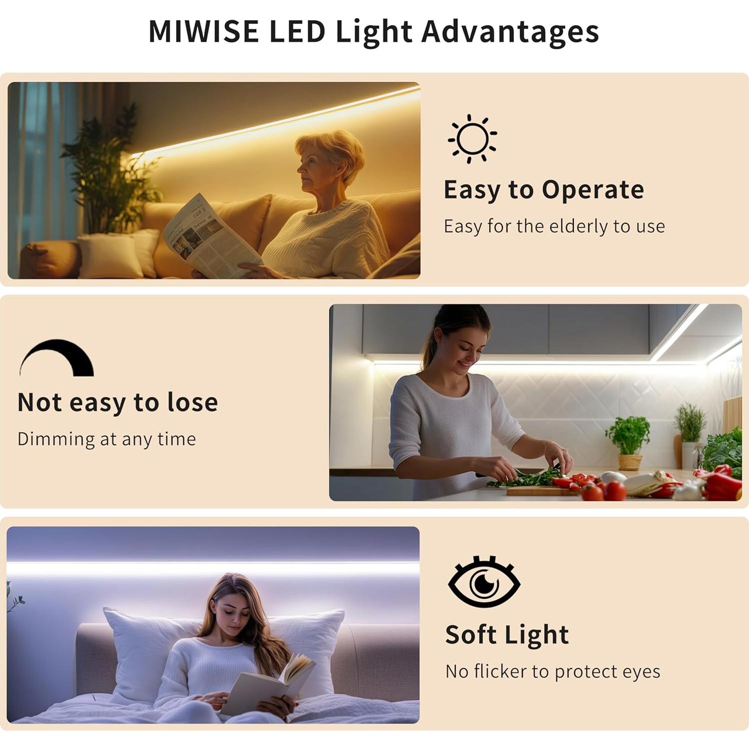 Tira LED COB 10m MIWISE 6000K Regulable CRI 90+ DC24V