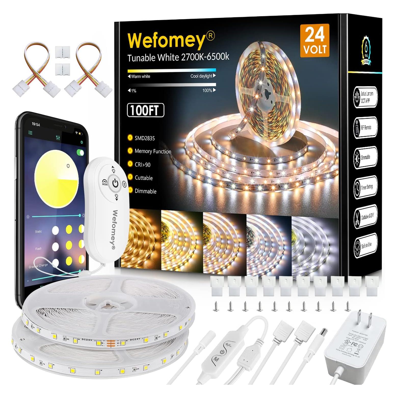 Tira LED 30m Wefomey 1800 LEDs Regulable 24V Control Remoto