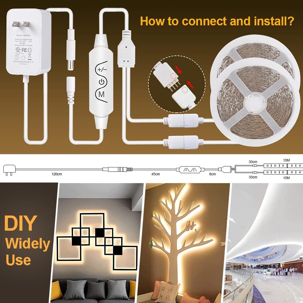 Tira LED 30m Wefomey 1800 LEDs Regulable 24V Control Remoto