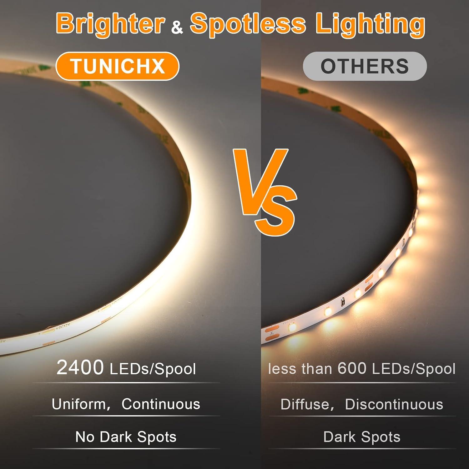 Tira LED COB 12V 5m 480 LEDs Blanco Natural 4000K