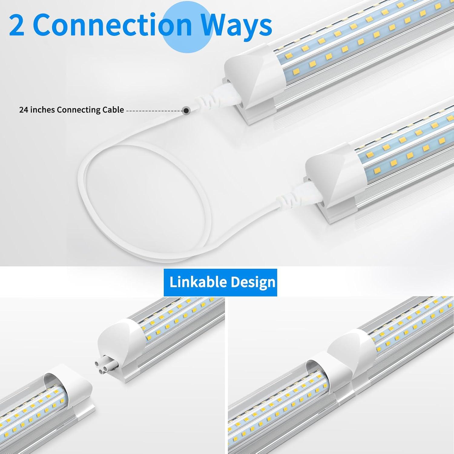 Luz de Taller LED CNSUNWAY 2FT 24W 3600LM 6500K Paquete de 2