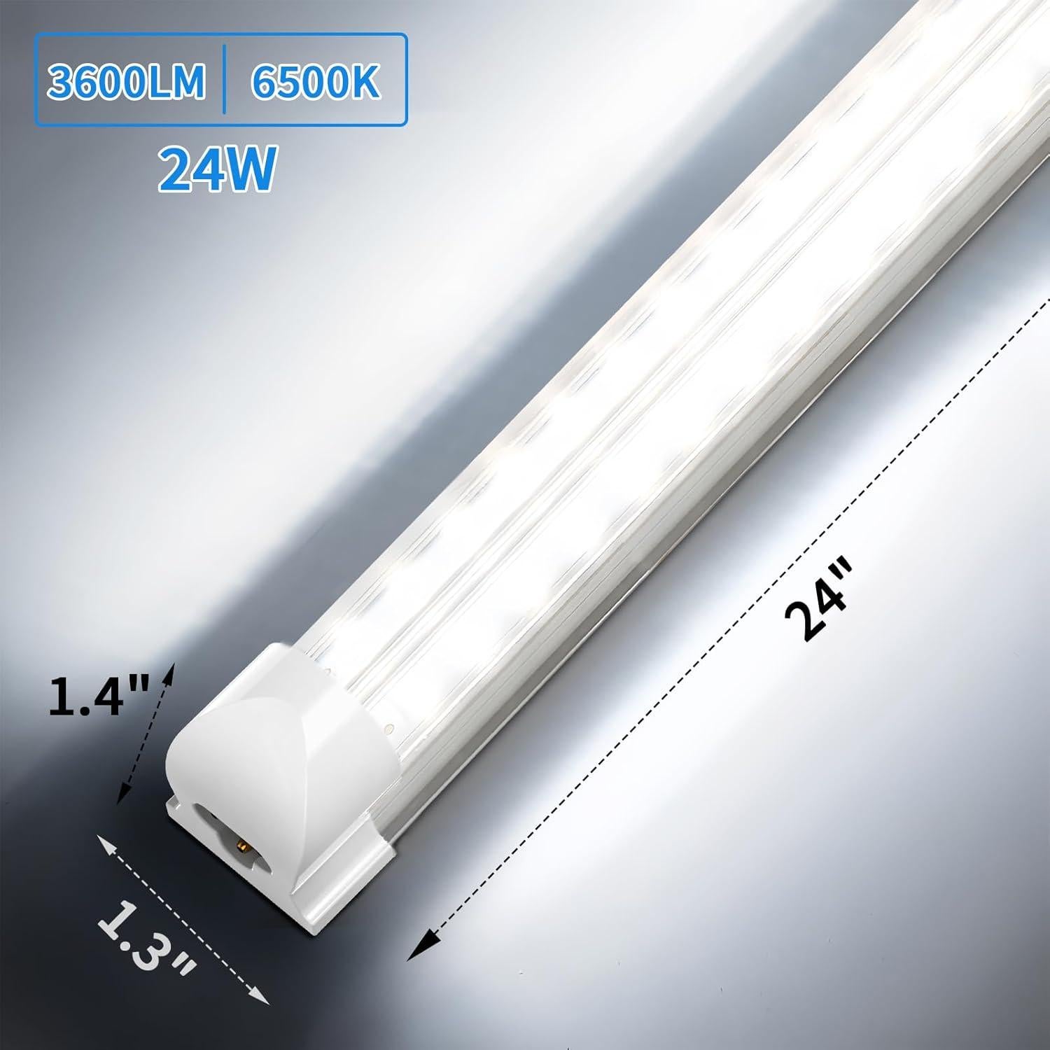 Luz de Taller LED CNSUNWAY 2FT 24W 3600LM 6500K Paquete de 2