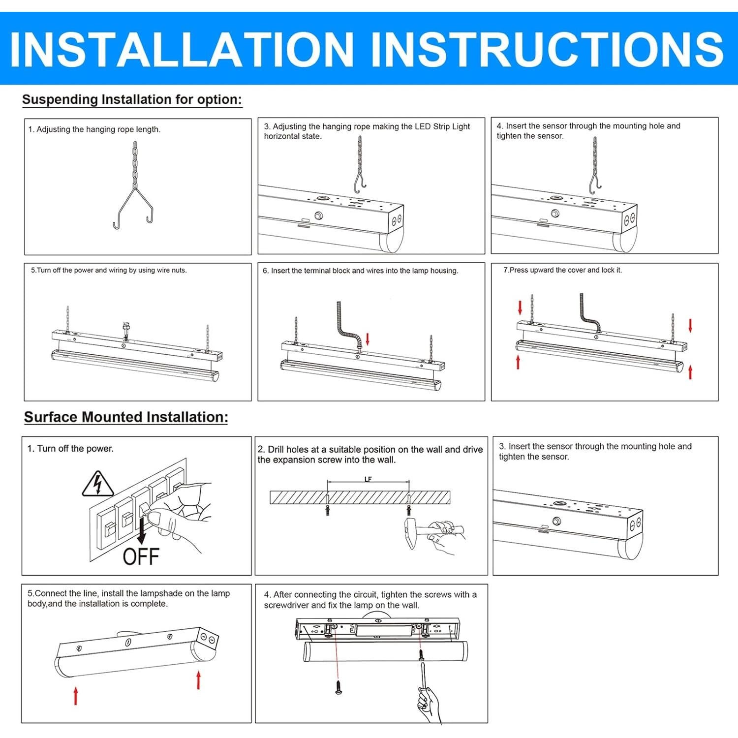 Luz de Tira LED Lineal 4 Pies RGByLED 30W-70W Regulable