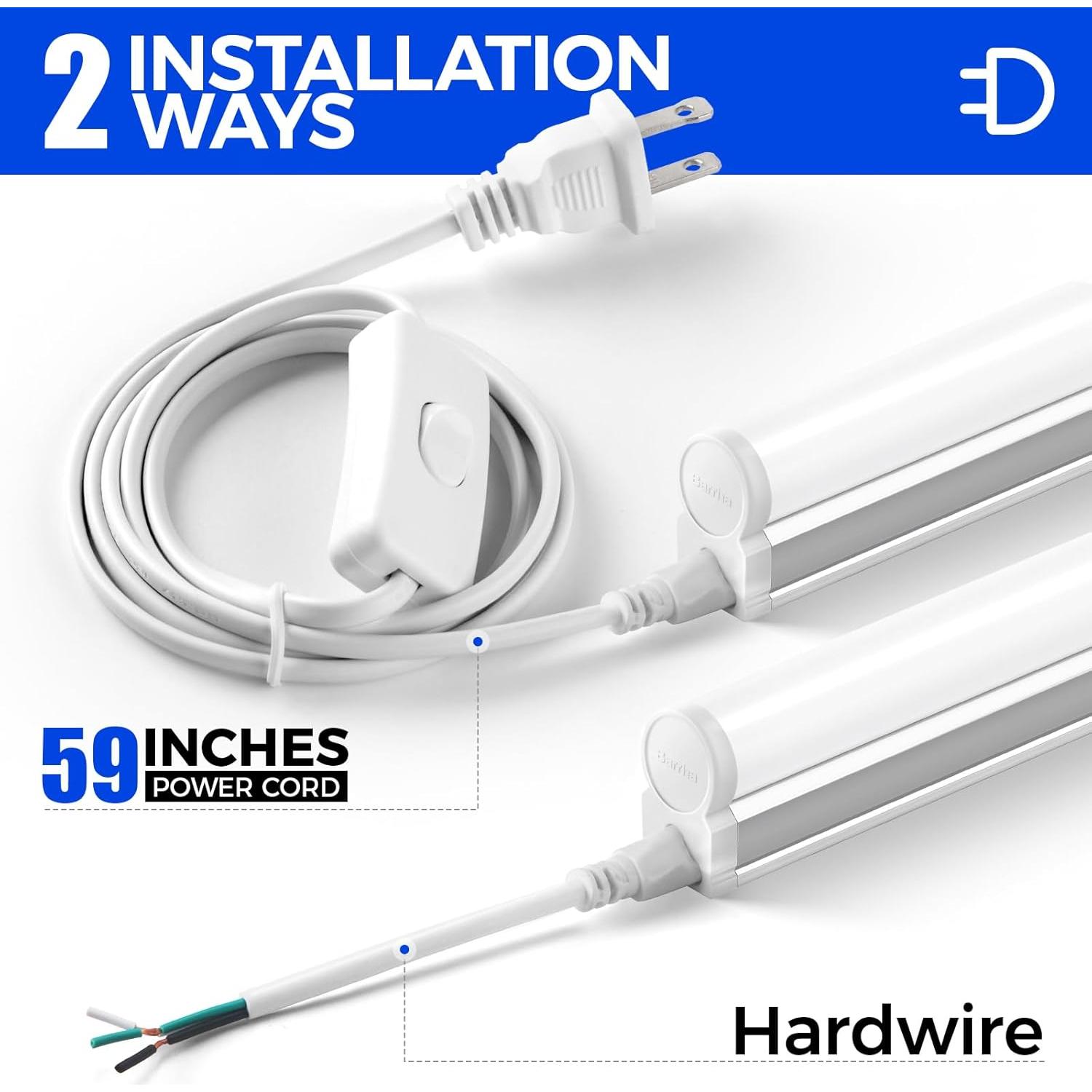 Barrina T5 4FT Luz LED 6500K 2200lm 20W Paquete de 6