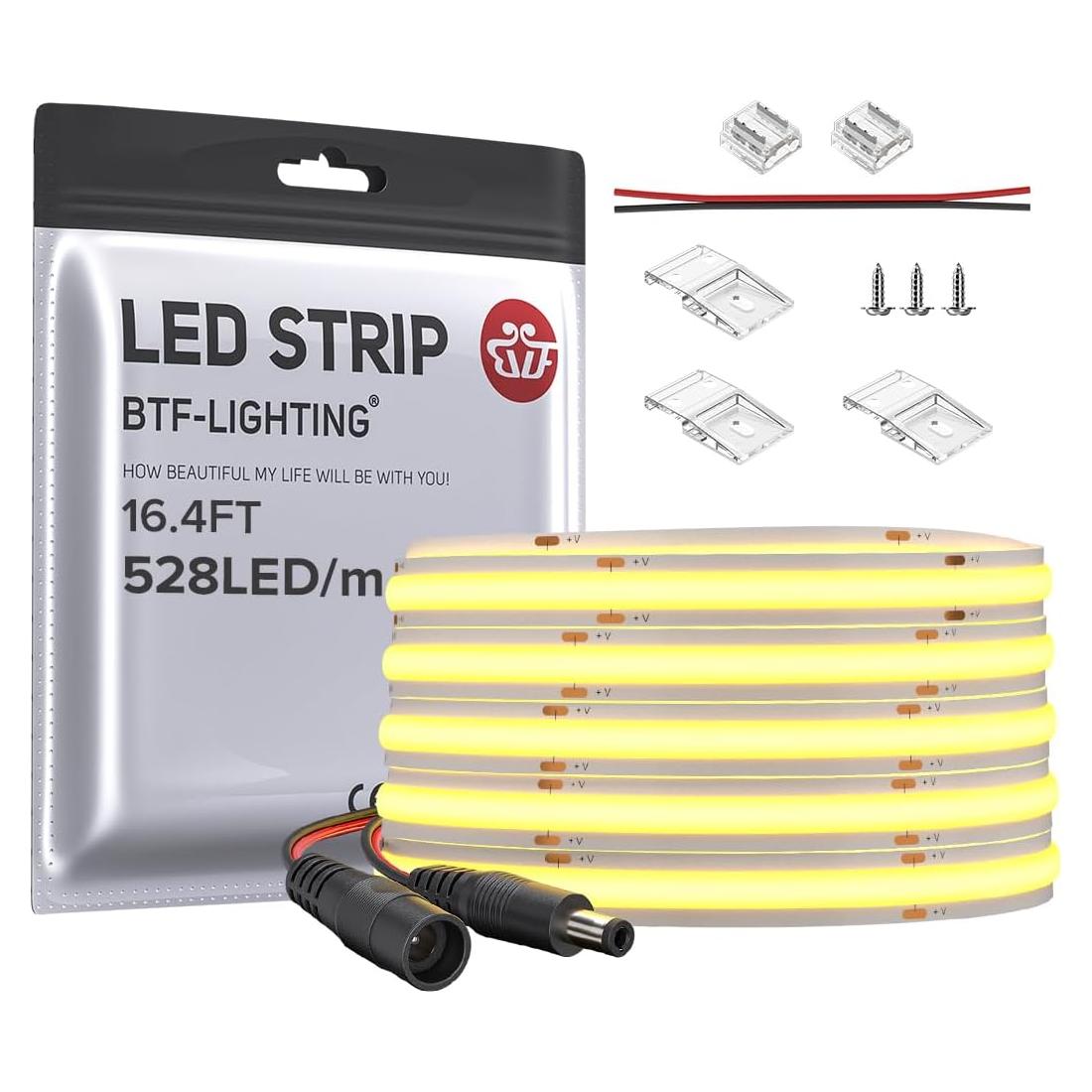 Tira LED FCOB BTF-LIGHTING 16.4FT 528LED/m 3000K 70W