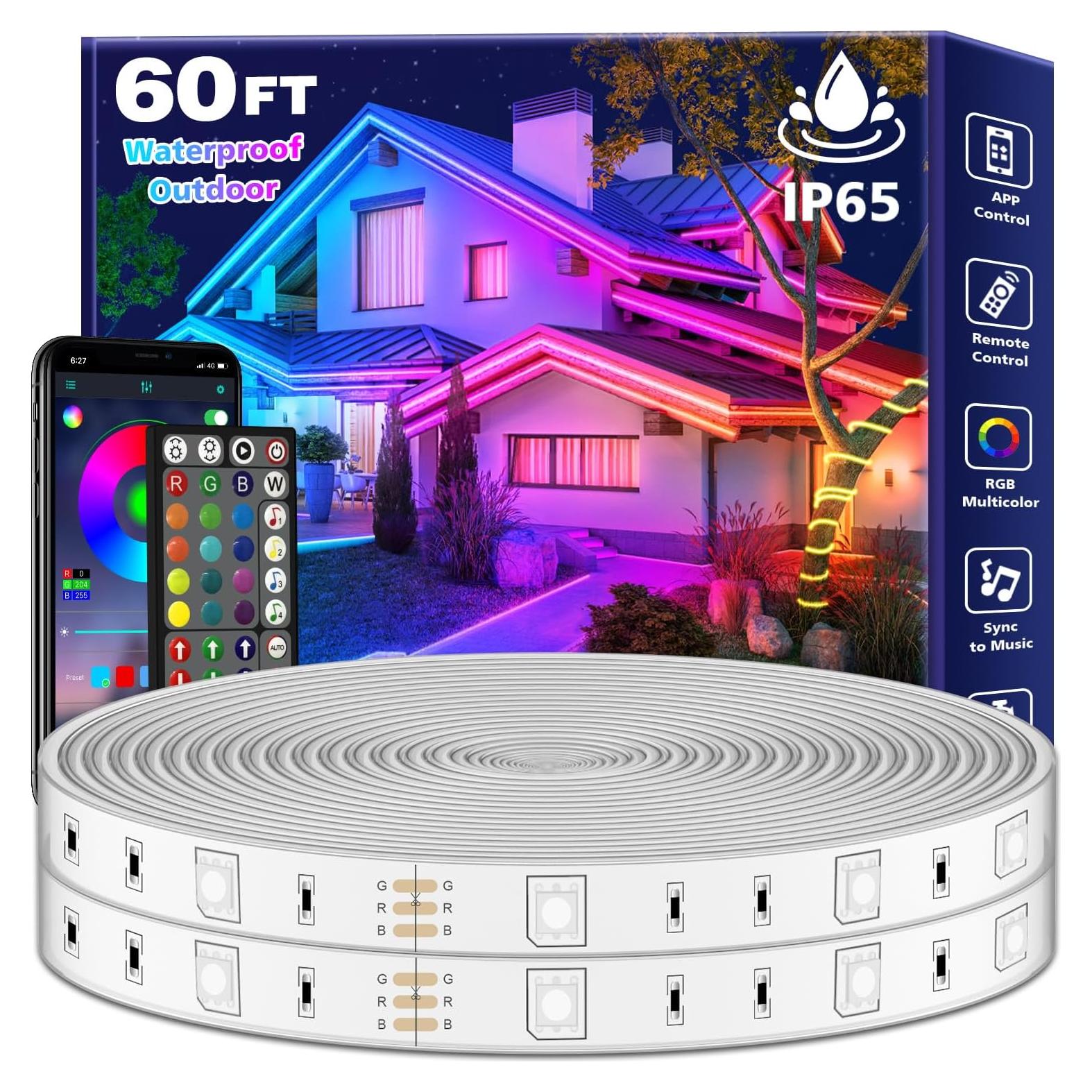 Luces de Tira LED Impermeables FBZ 18.3m RGB Control APP