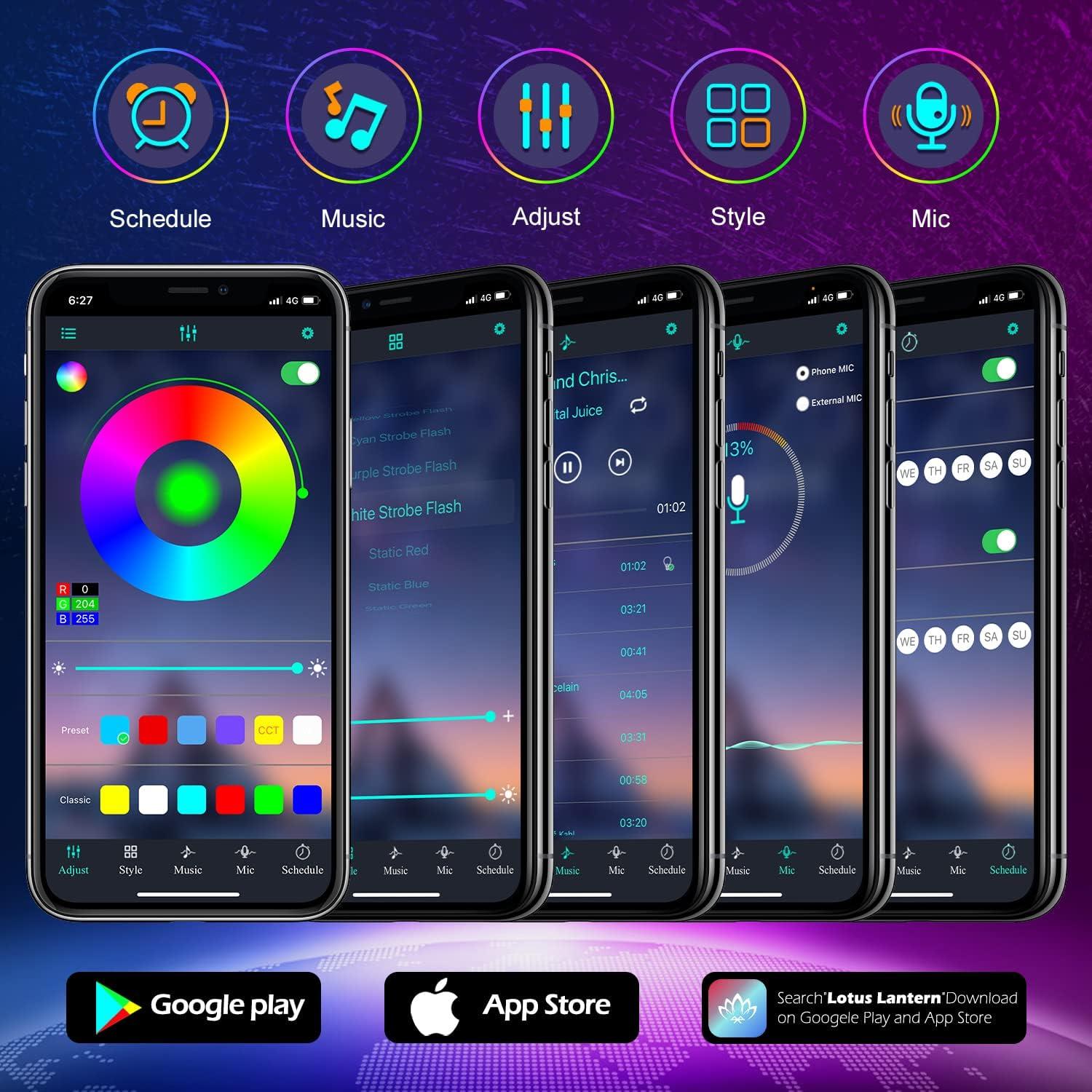 Luces de Tira LED Impermeables FBZ 18.3m RGB Control APP