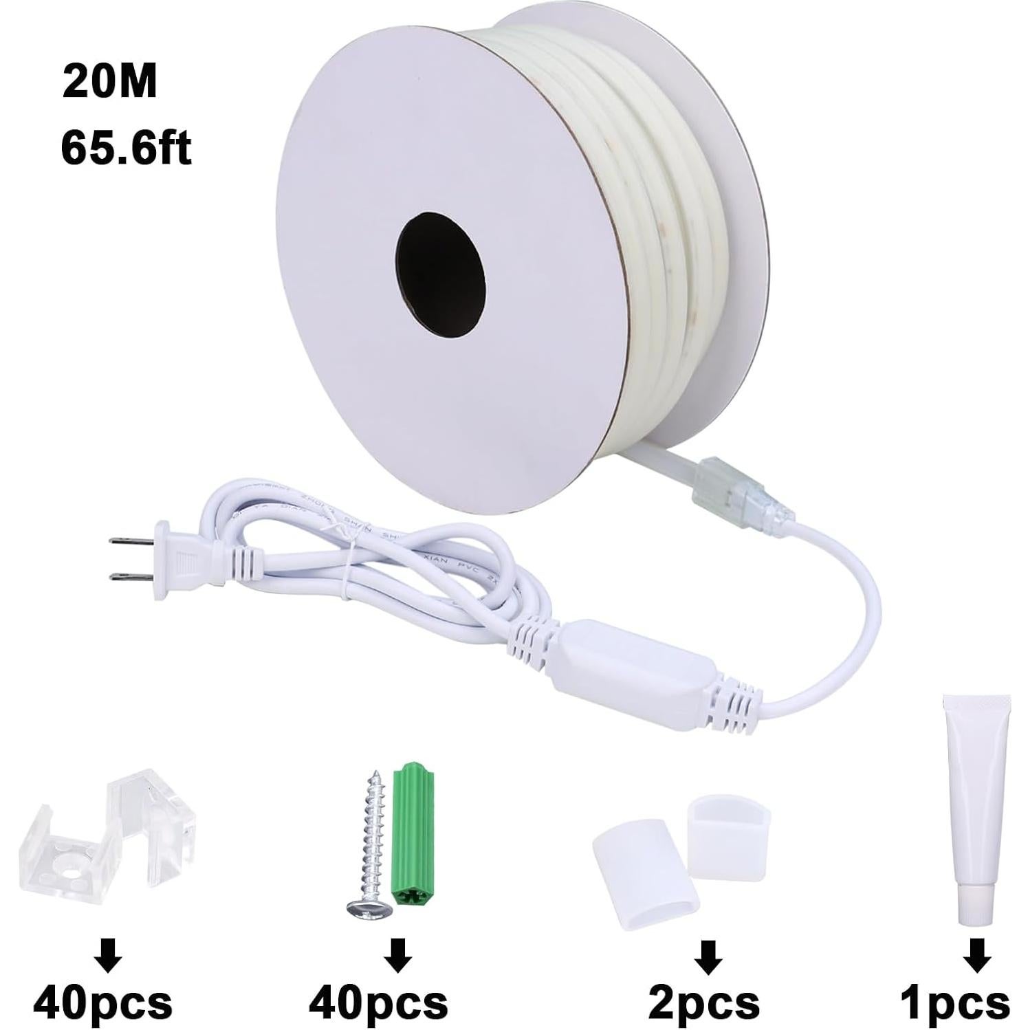 Tira de LED COB 20m 200W IP65 Blanco Cálido 3000K BENLUN