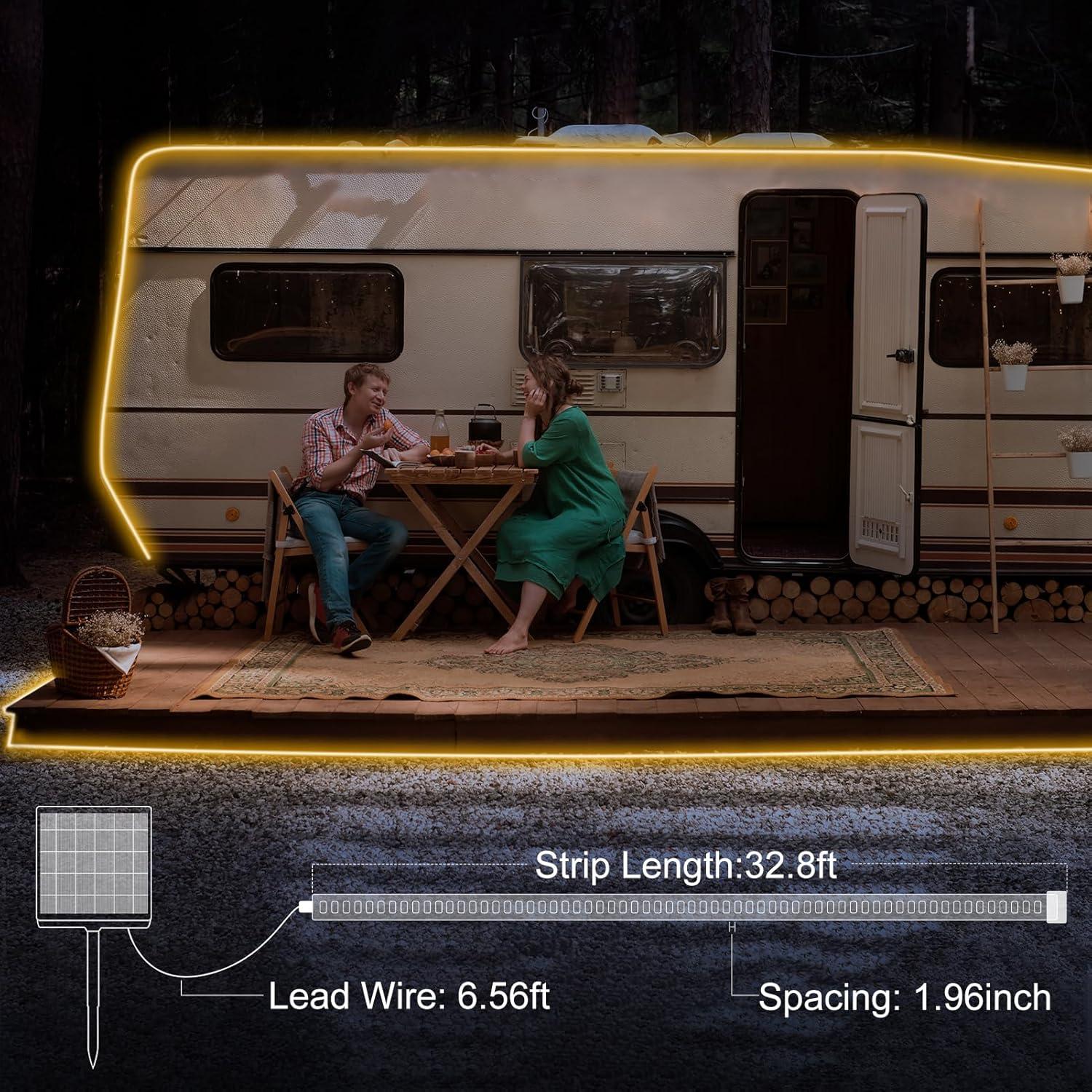 Luces de Tira Solares 10m Echosari IP68 LED Control Remoto