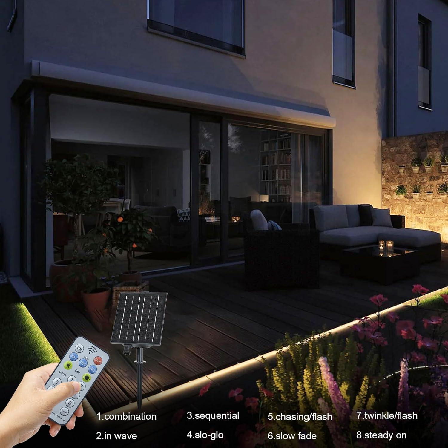 Luces de Tira Solares 10m Echosari IP68 LED Control Remoto