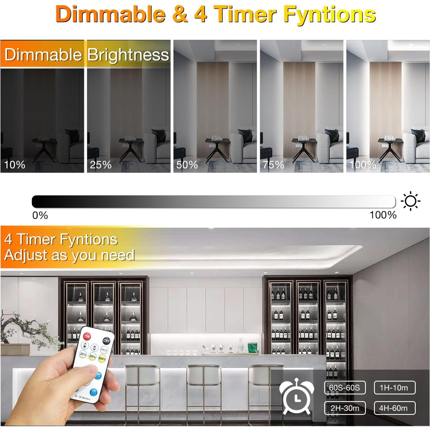 Tira de luces LED COB 5m DAYBETTER 6500K regulable con control remoto