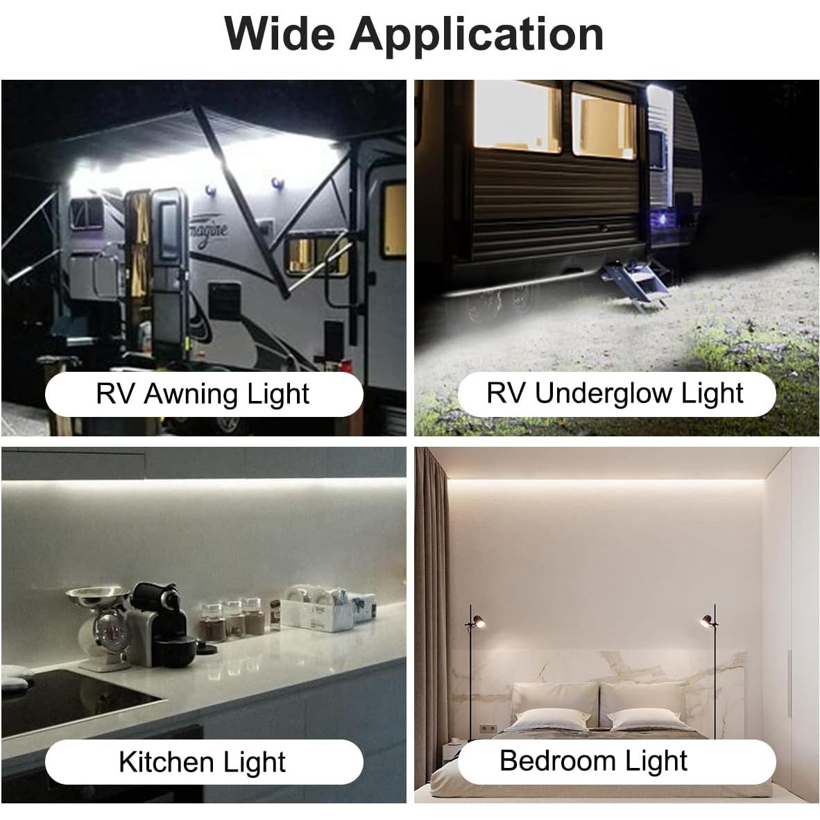 Kit de Luz LED Tira 5M TEKSHINNY Blanca para RV Impermeable