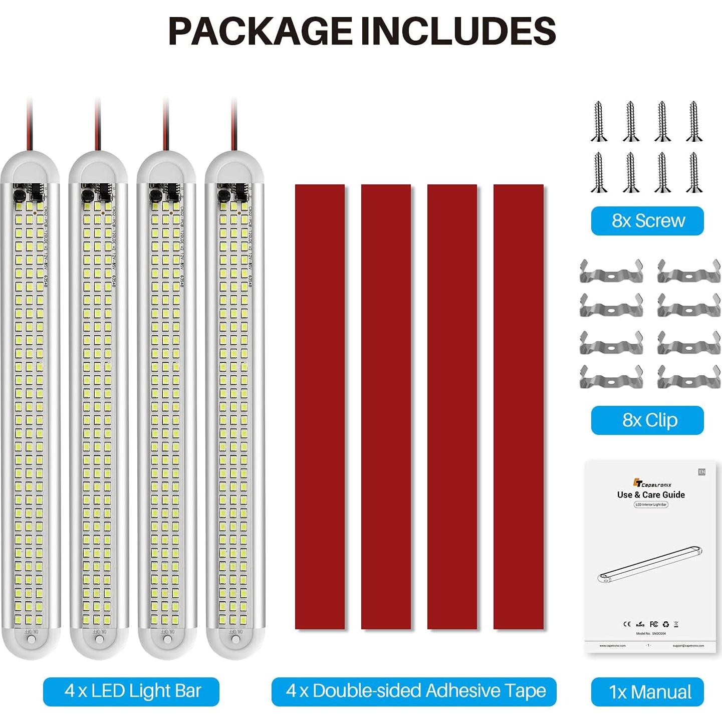 Barra de Luz Interior LED 12V CT CAPETRONIX 120 LEDs 1500LM 8W