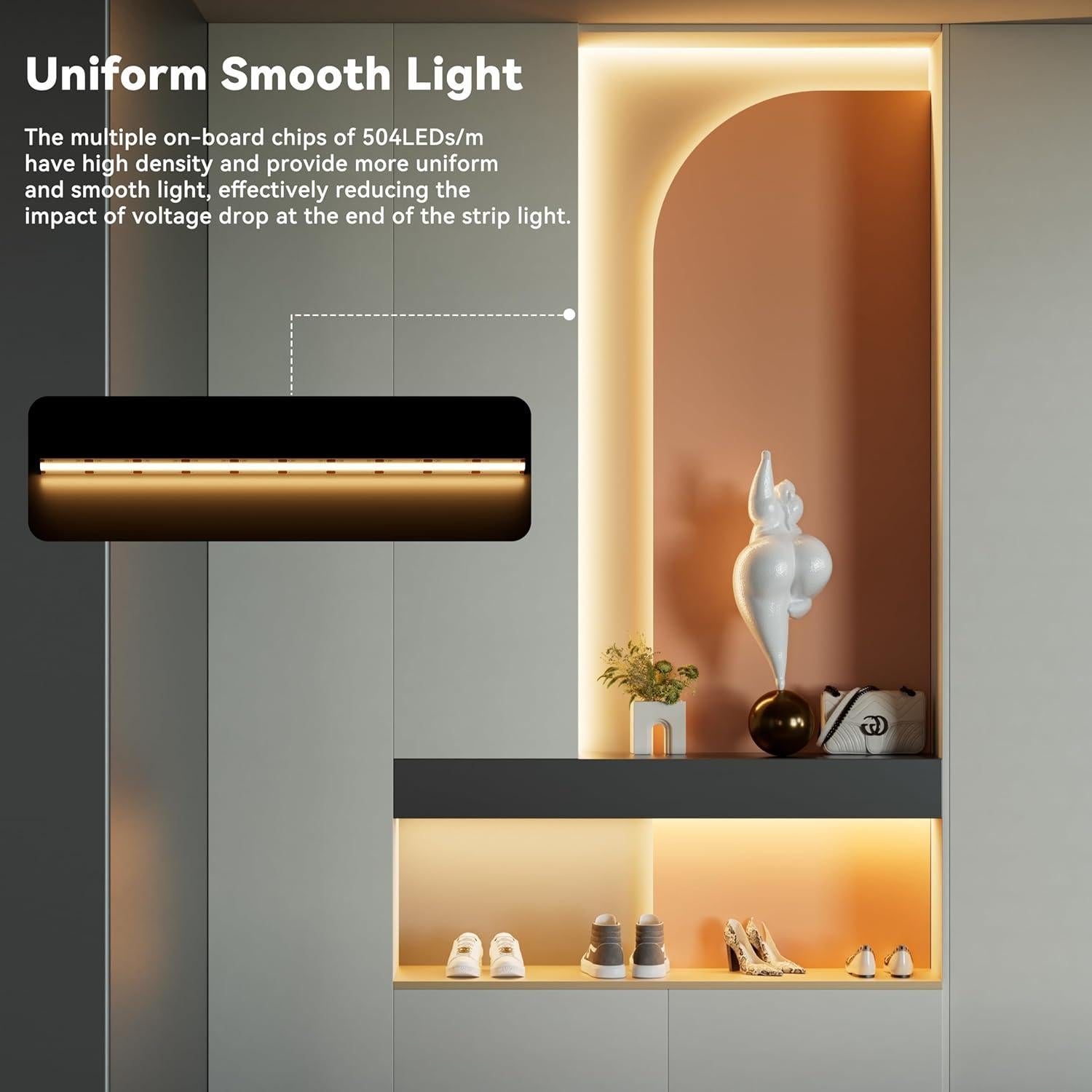 Tira LED COB PAUTIX 5m 3000K Regulable con Control Remoto