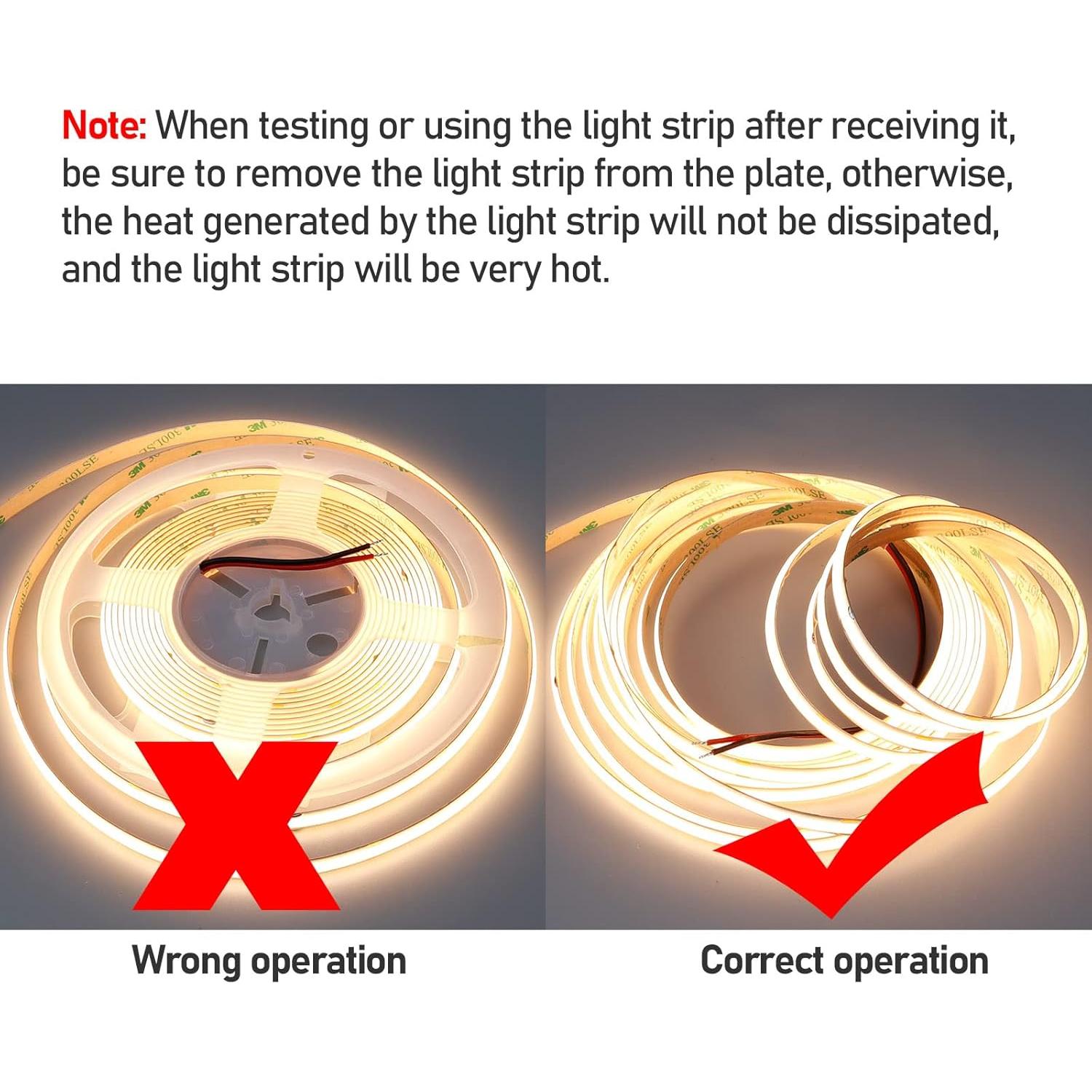 Tira LED COB 10M 24V 6800lm Luz Cálida 3000K QX