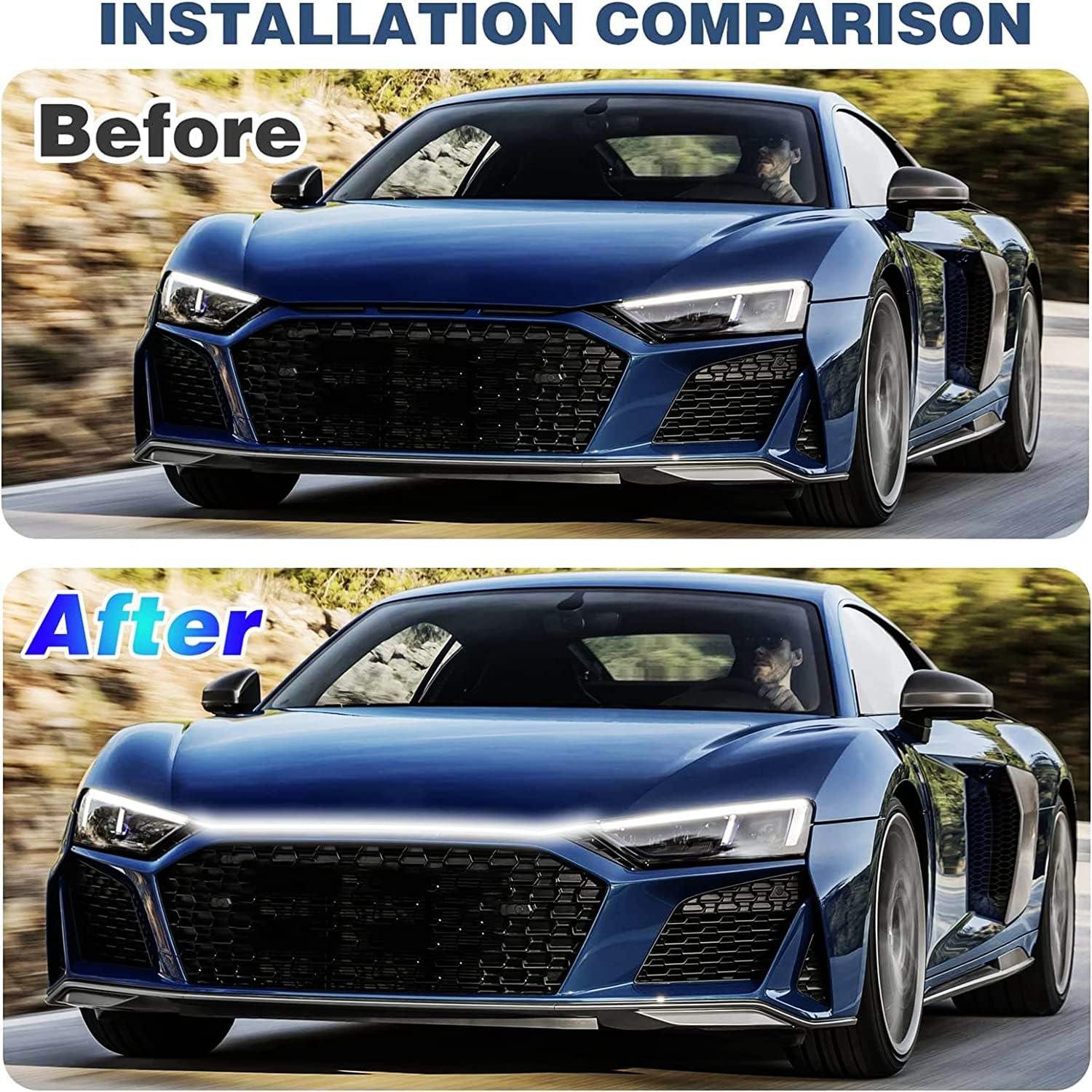 Tira de Luz LED Goodream 177.8 cm Blanca Impermeable para Coche