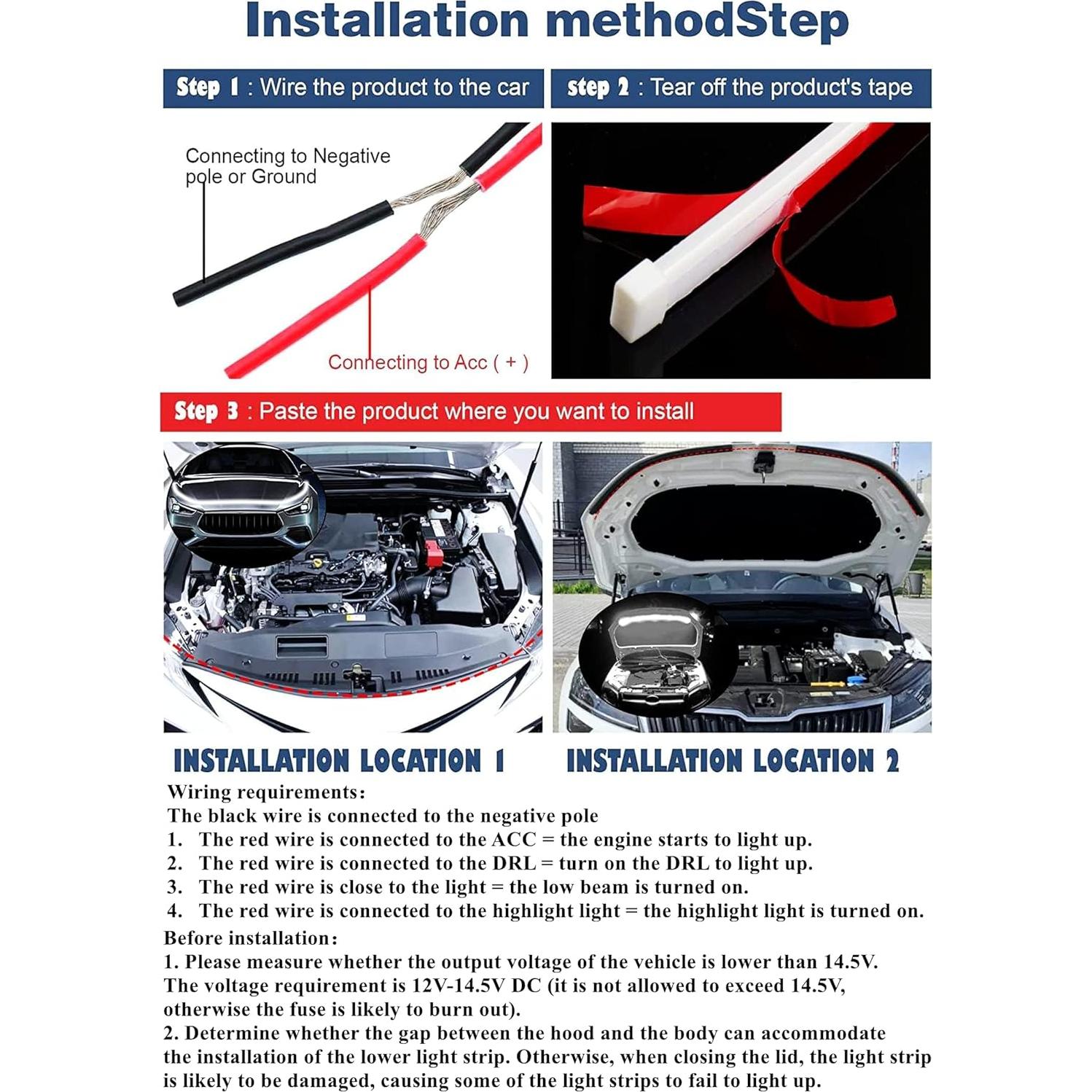 Tira de Luz LED Goodream 177.8 cm Blanca Impermeable para Coche