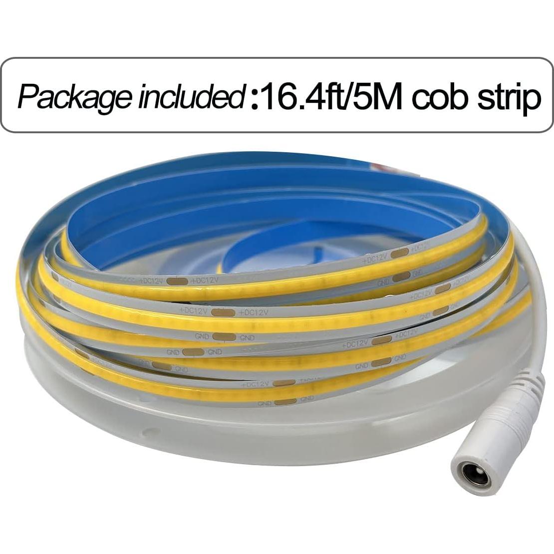 Tira de luces LED COB HAMRVL 5M Rojo DC12V 320 LEDs/M