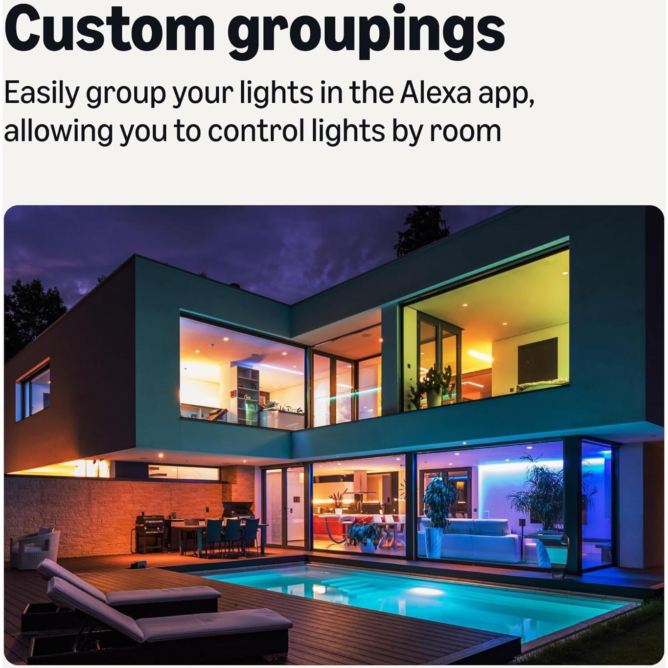 Tira de Luz LED Inteligente Amazon Basics 5m RGB Blanco Ajustable