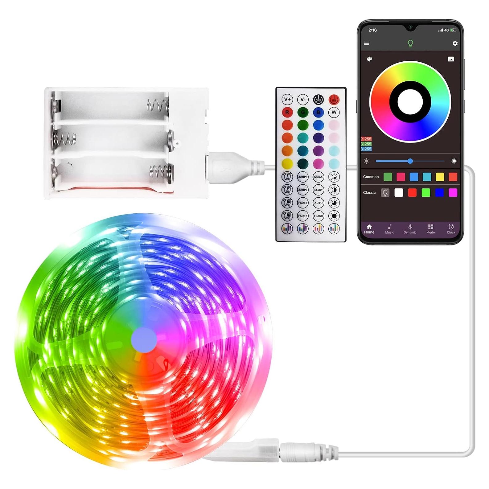 Tira LED RGB 6m RUISHINE con control remoto y APP