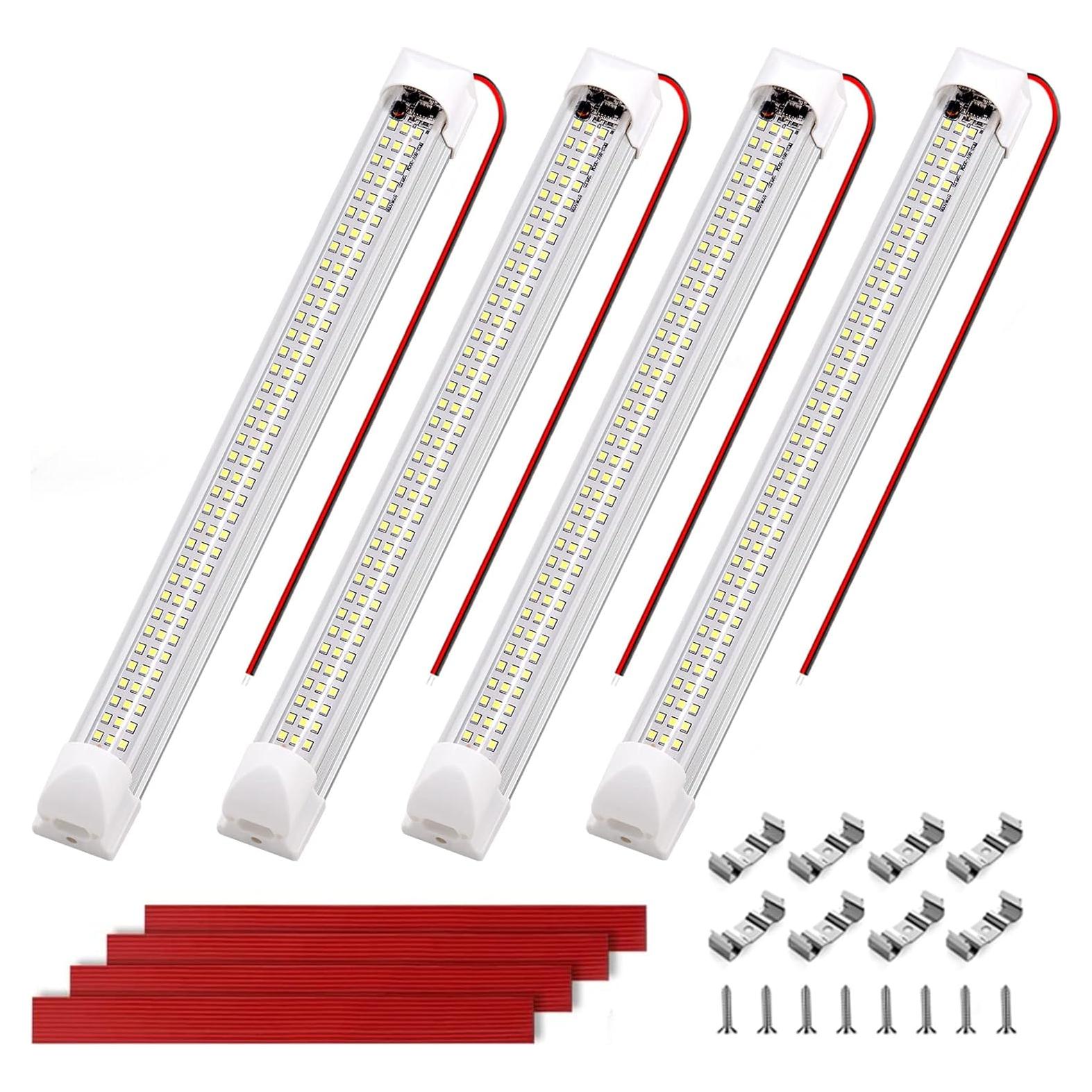 Barra de Luz Interior LED 12V RVZONE 108 LEDs 1600LM 6W 4Pack