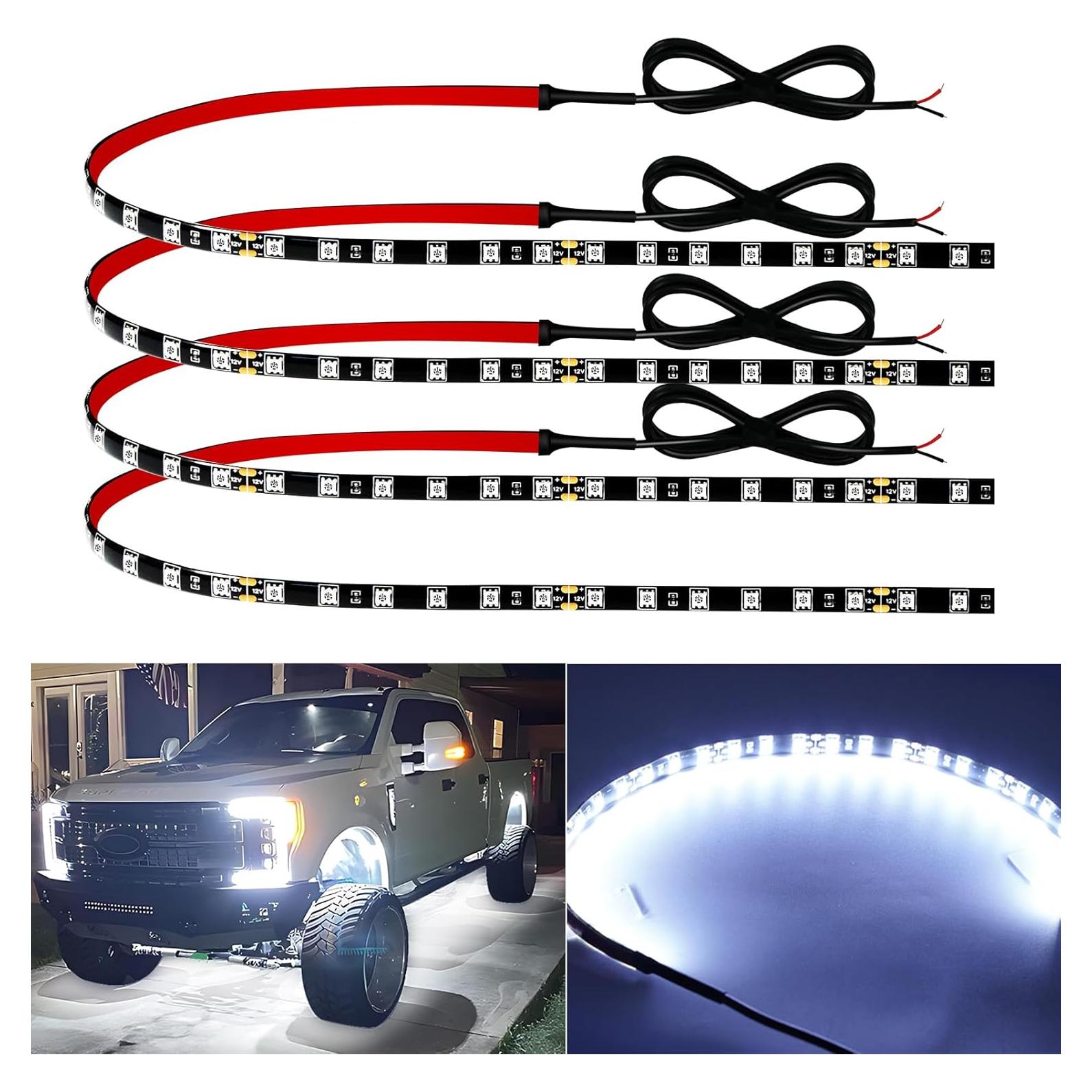 Tira de luz LED blanca 12V Keiurot 45cm impermeable 4Pack