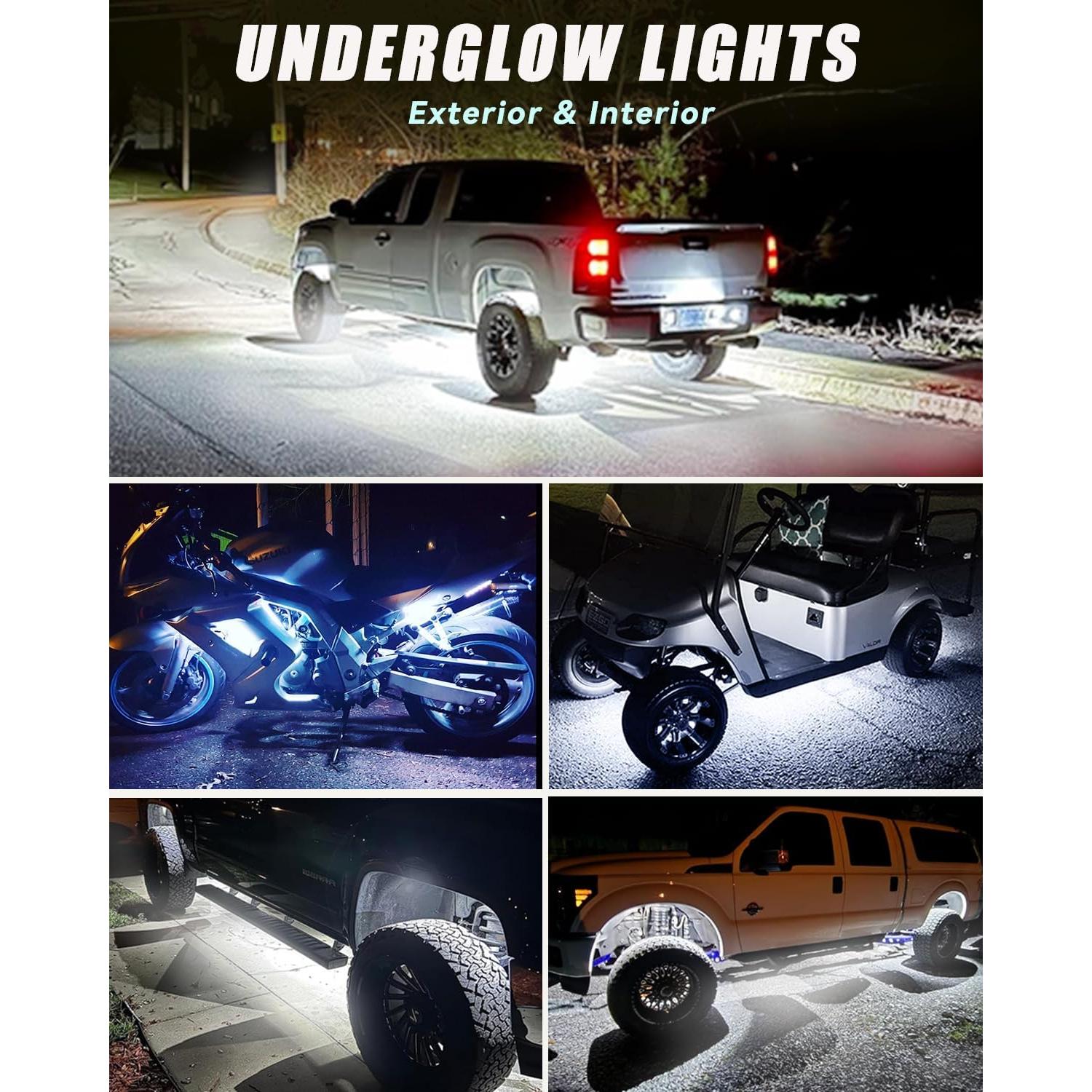 Tira de luz LED blanca 12V Keiurot 45cm impermeable 4Pack