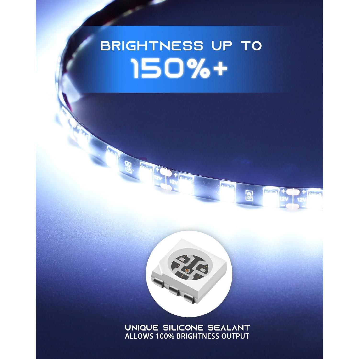 Tira de luz LED blanca 12V Keiurot 45cm impermeable 4Pack