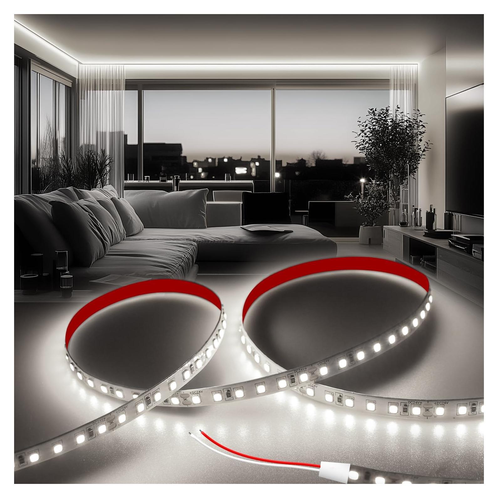 Tira LED 5m VOEWT 12V 6000K 600 LEDs Ultra Brillantes