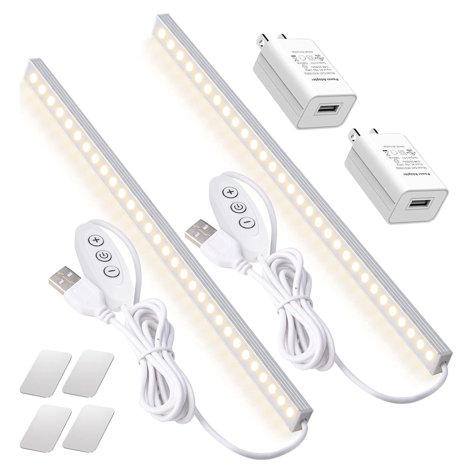 2Pack Luces LED Bajo Gabinete DWEPTU USB Regulables 30.5cm
