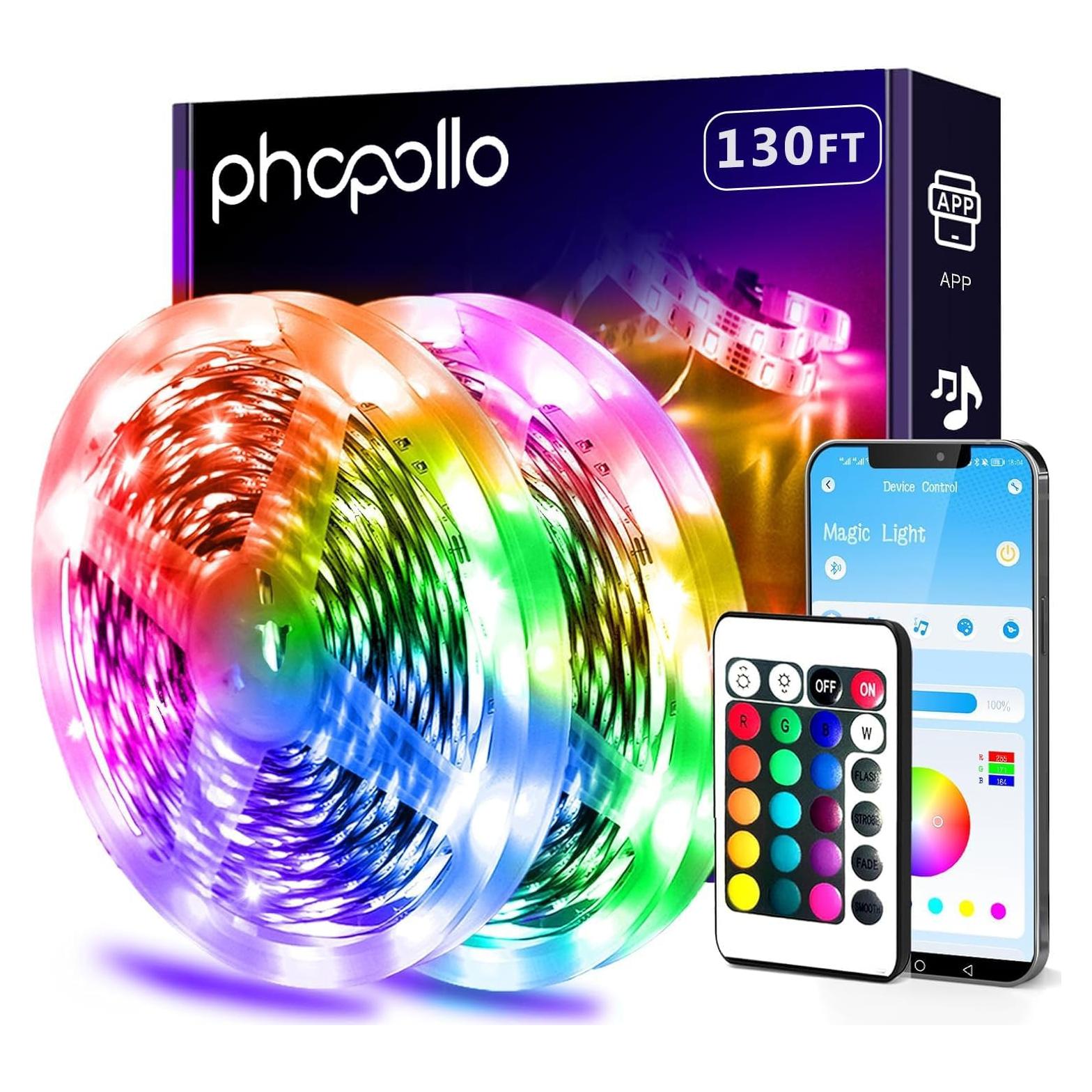 Luces de tira LED Bluetooth Phopollo 39.62m RGB 24V
