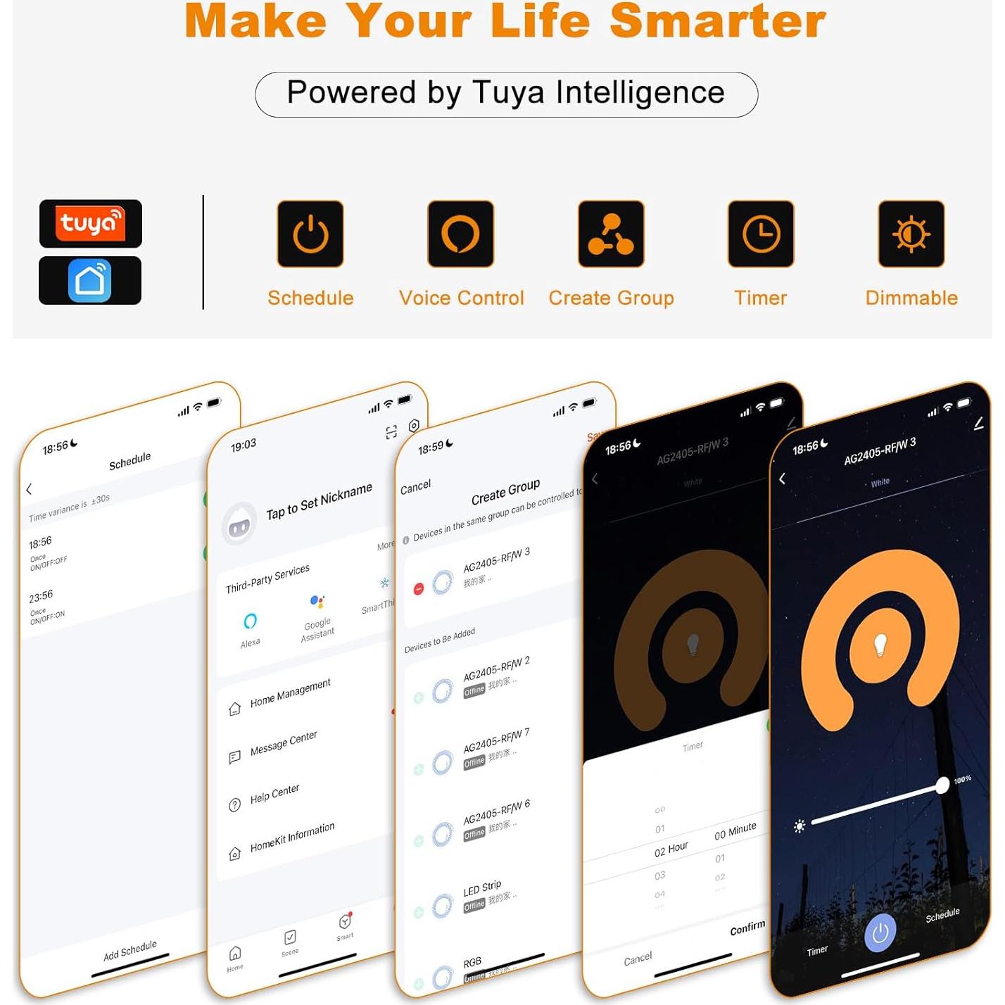 Cinta LED COB PAUTIX 10m 2700K Dimmable Control Voz