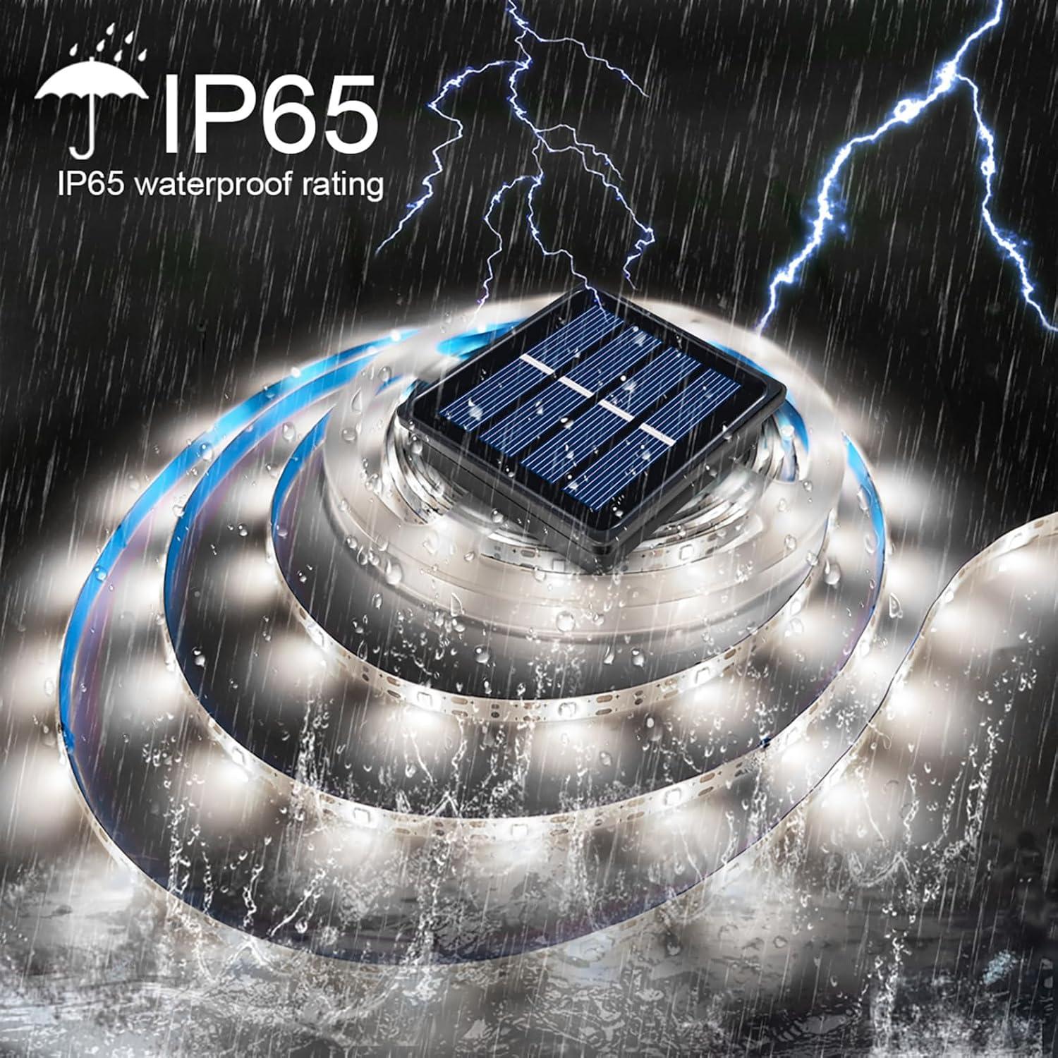 Luces de tira LED solares Ousam 6.0m impermeables 180 LED